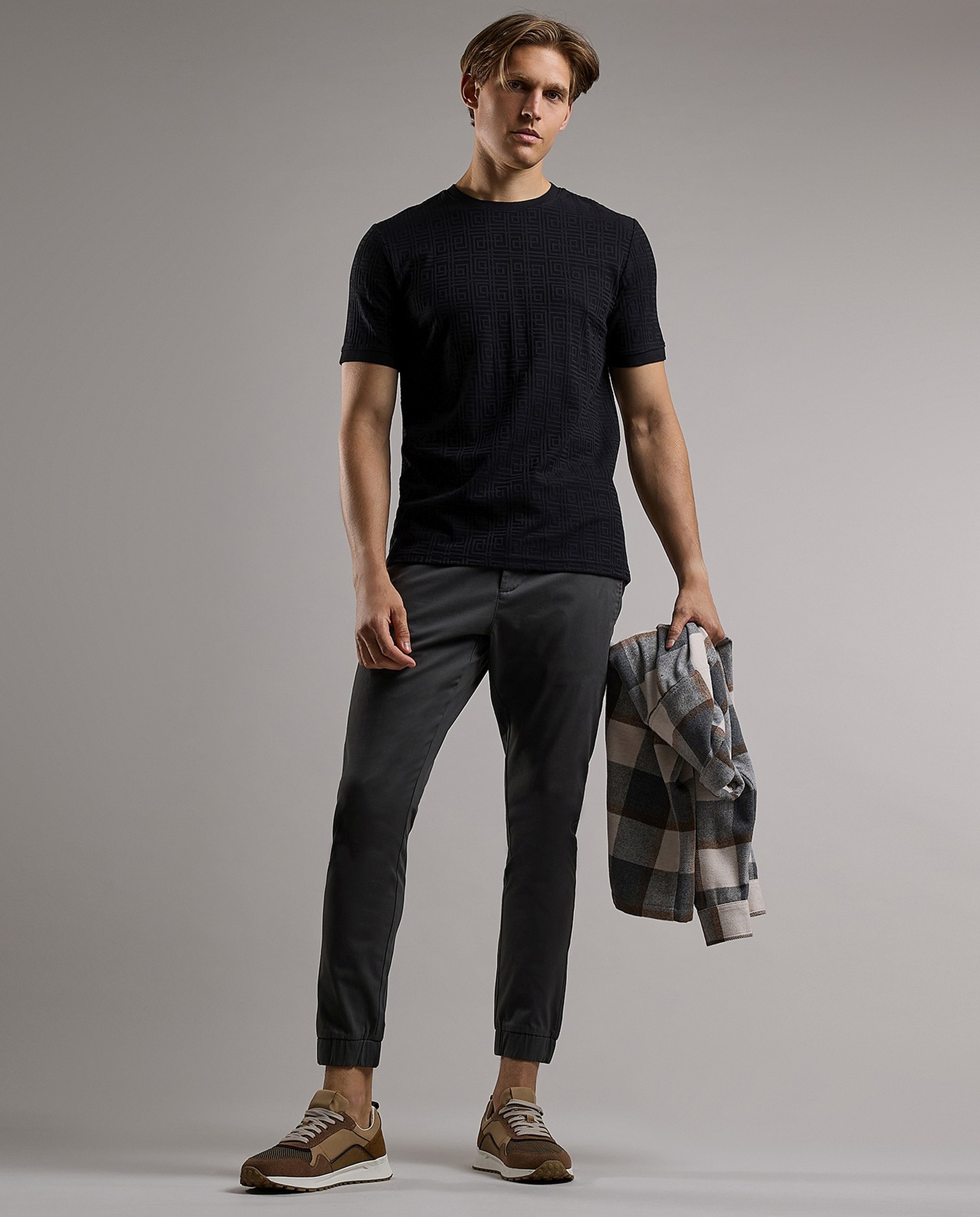 Solid T-Shirt with Crew Neck and Short Sleeves