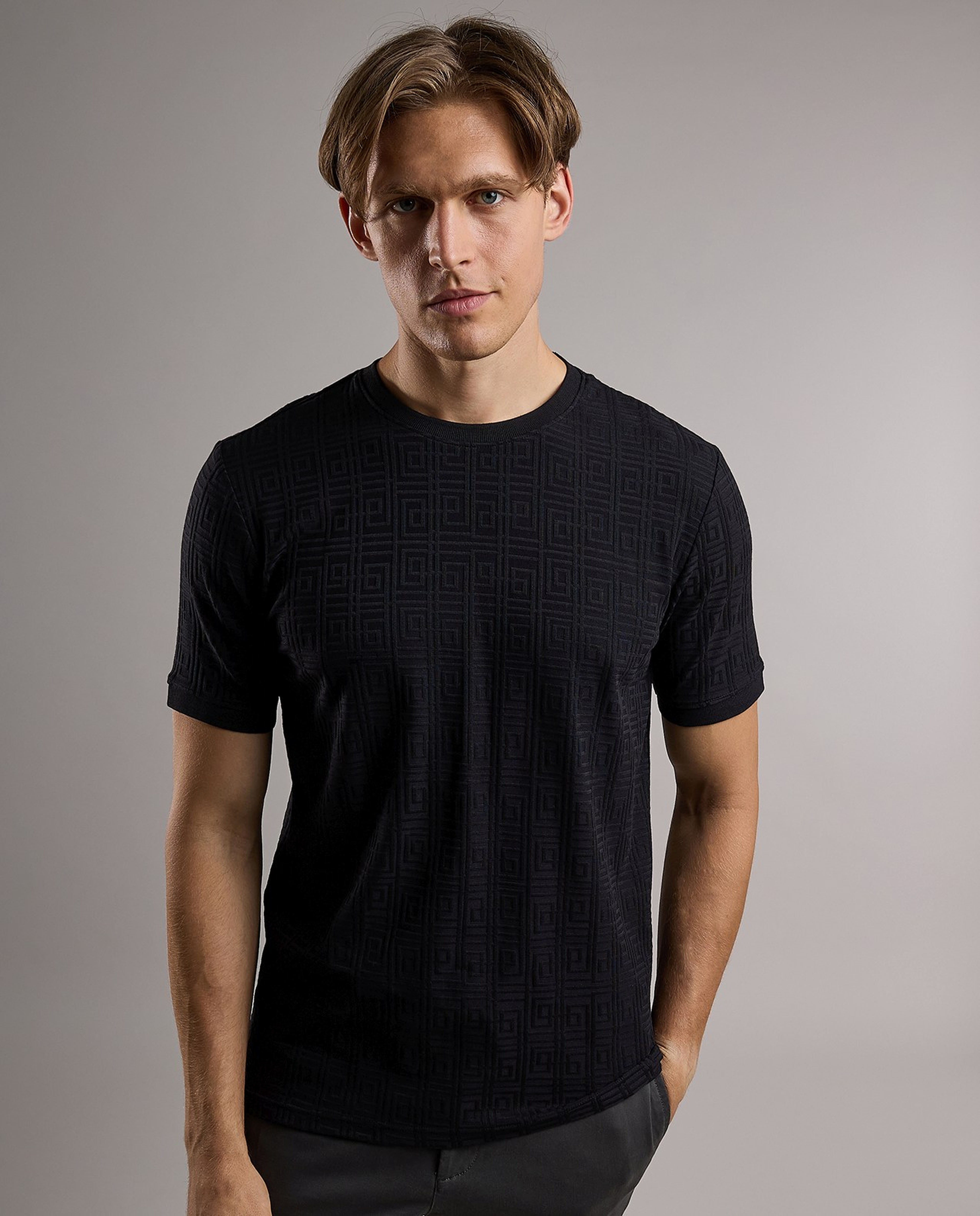 Solid T-Shirt with Crew Neck and Short Sleeves