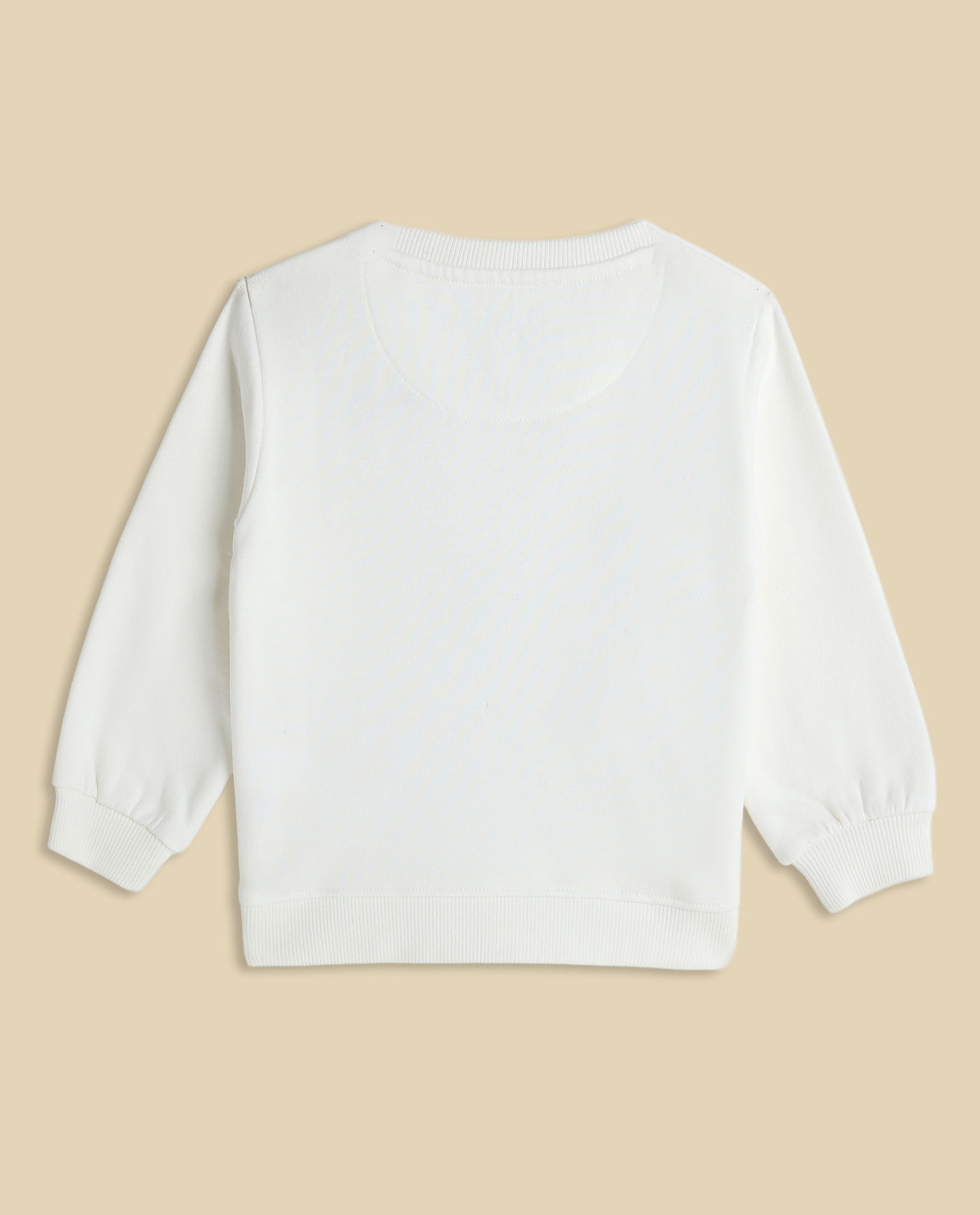 Stitch Print Sweatshirt with Crew Neck and Long Sleeves