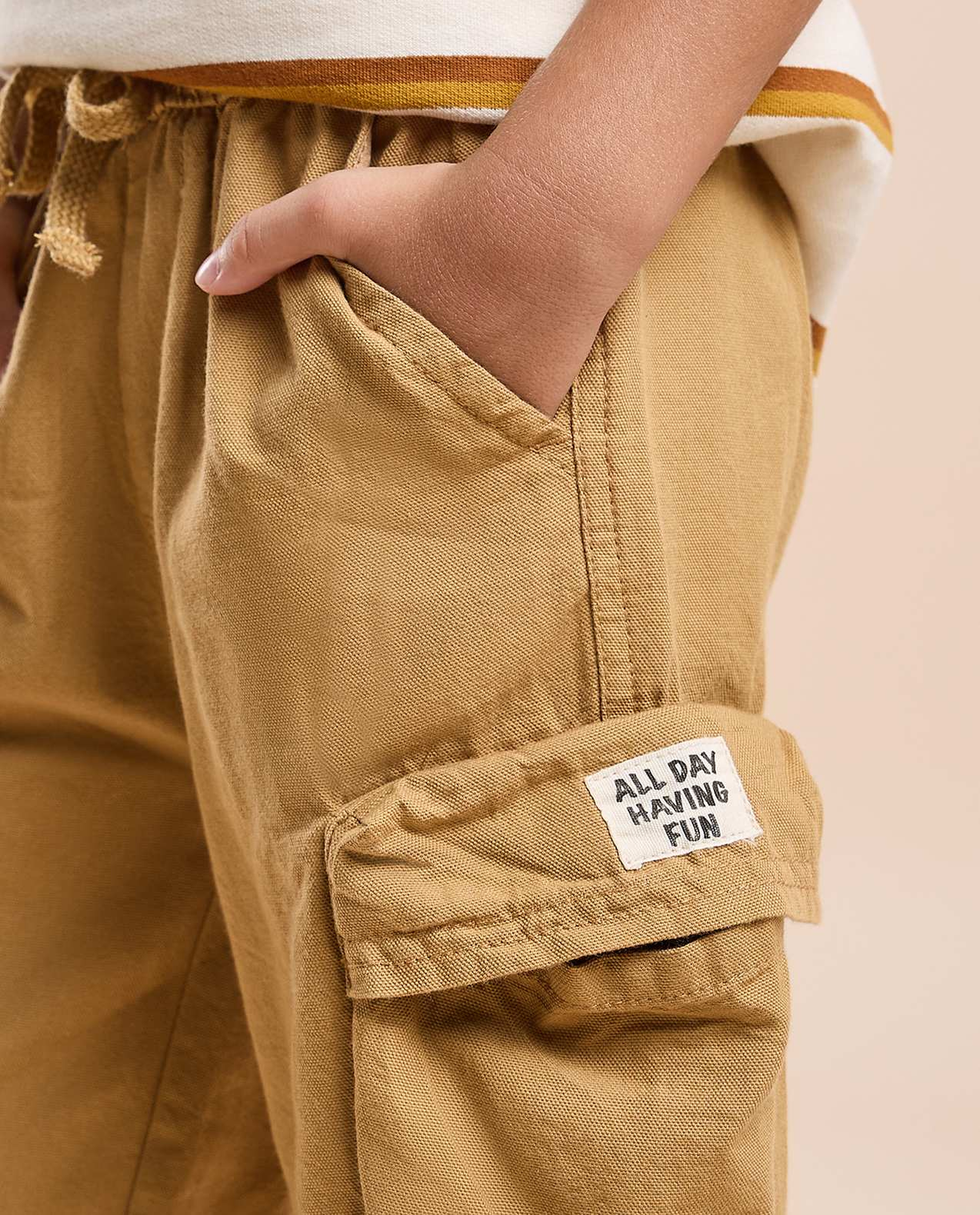 Textured Shorts with Drawstring Waist