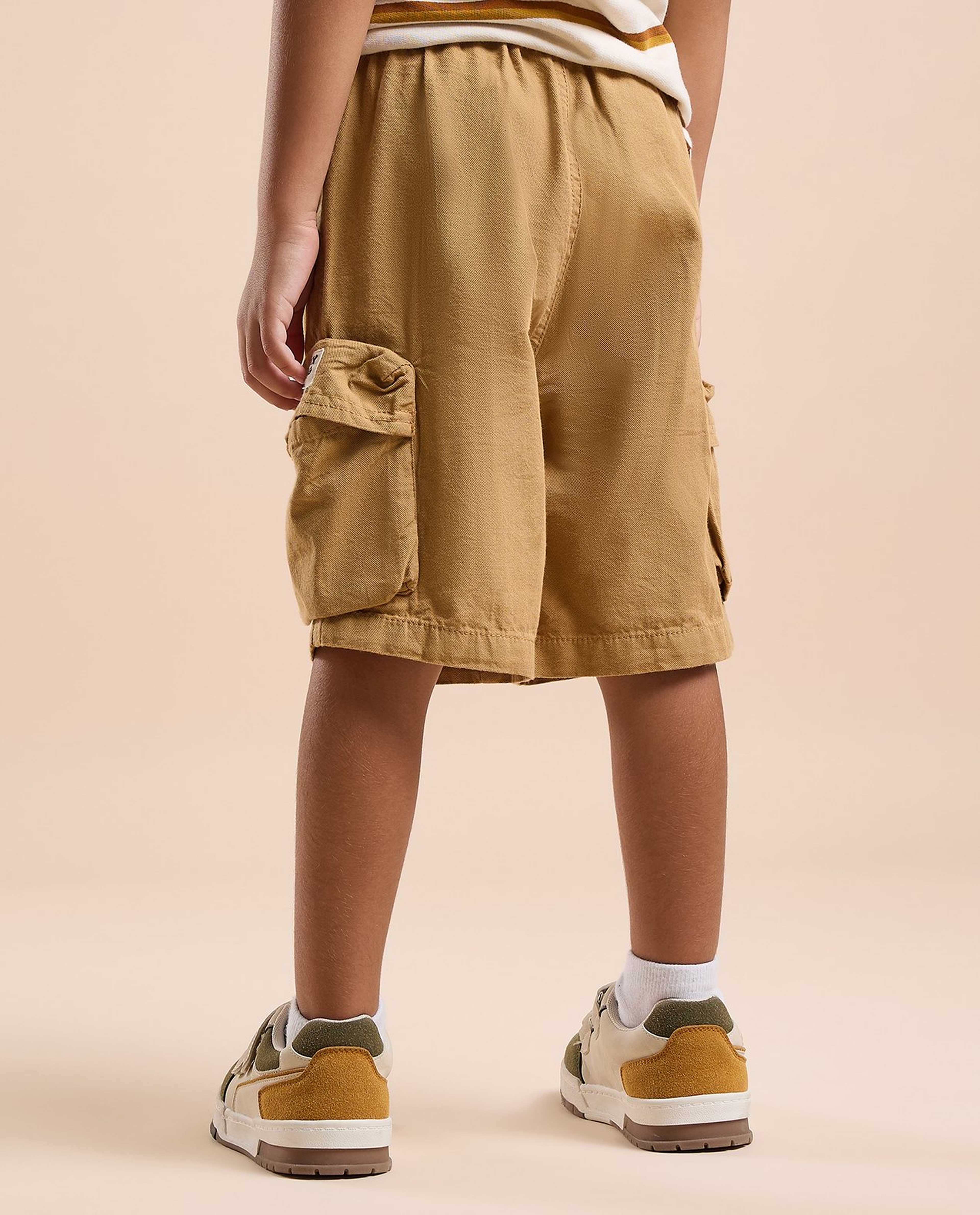 Textured Shorts with Drawstring Waist