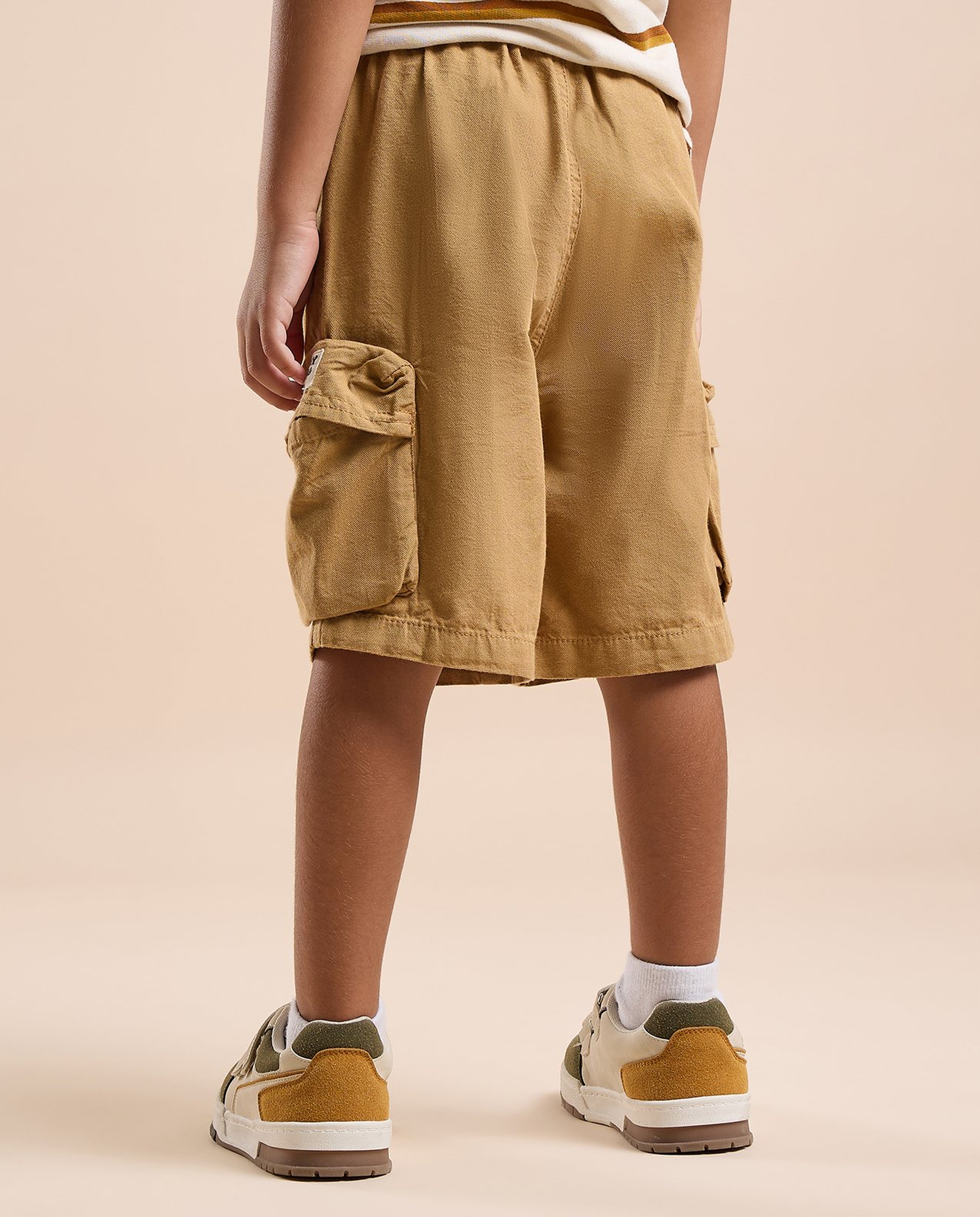Textured Shorts with Drawstring Waist