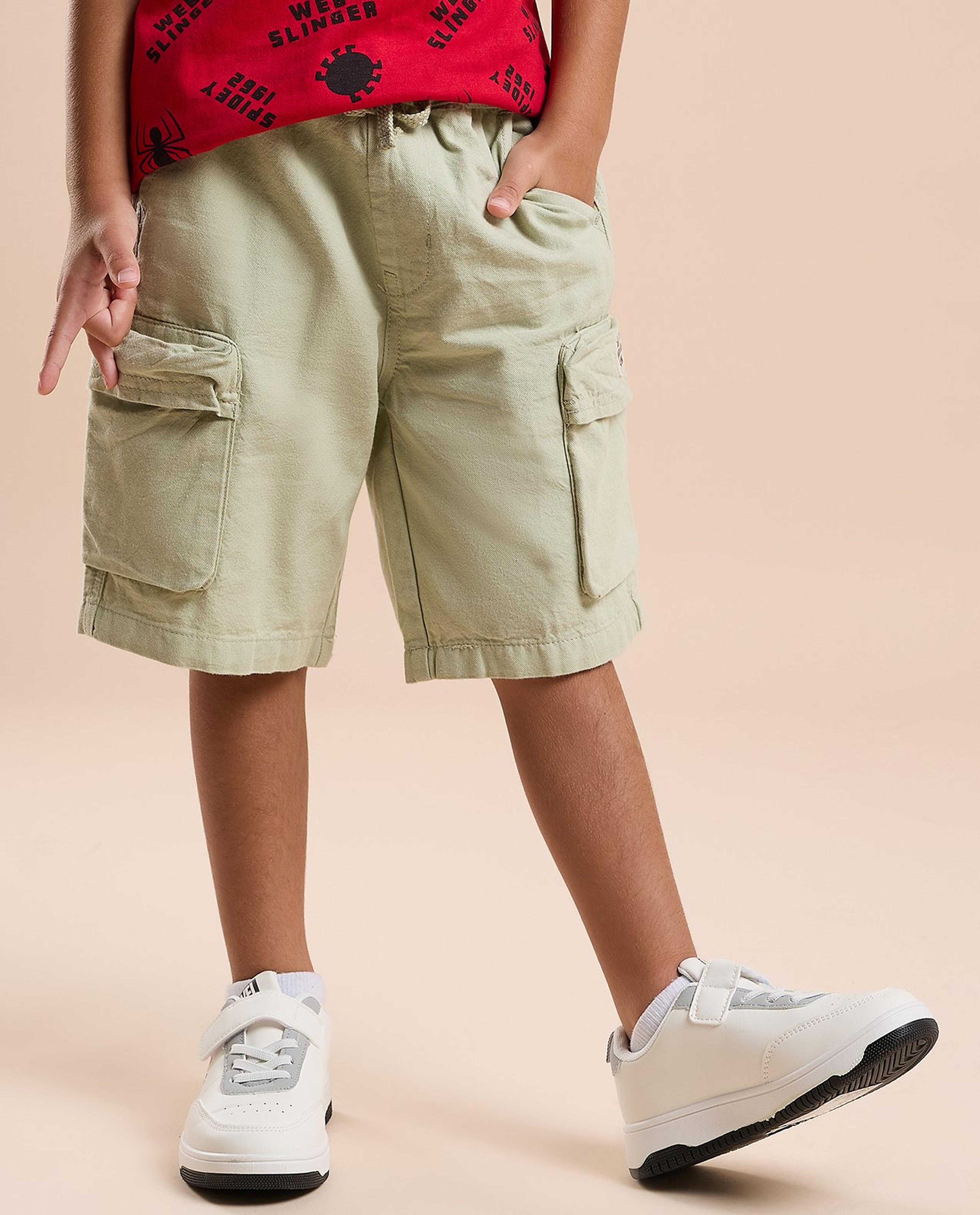 Textured Shorts with Drawstring Waist