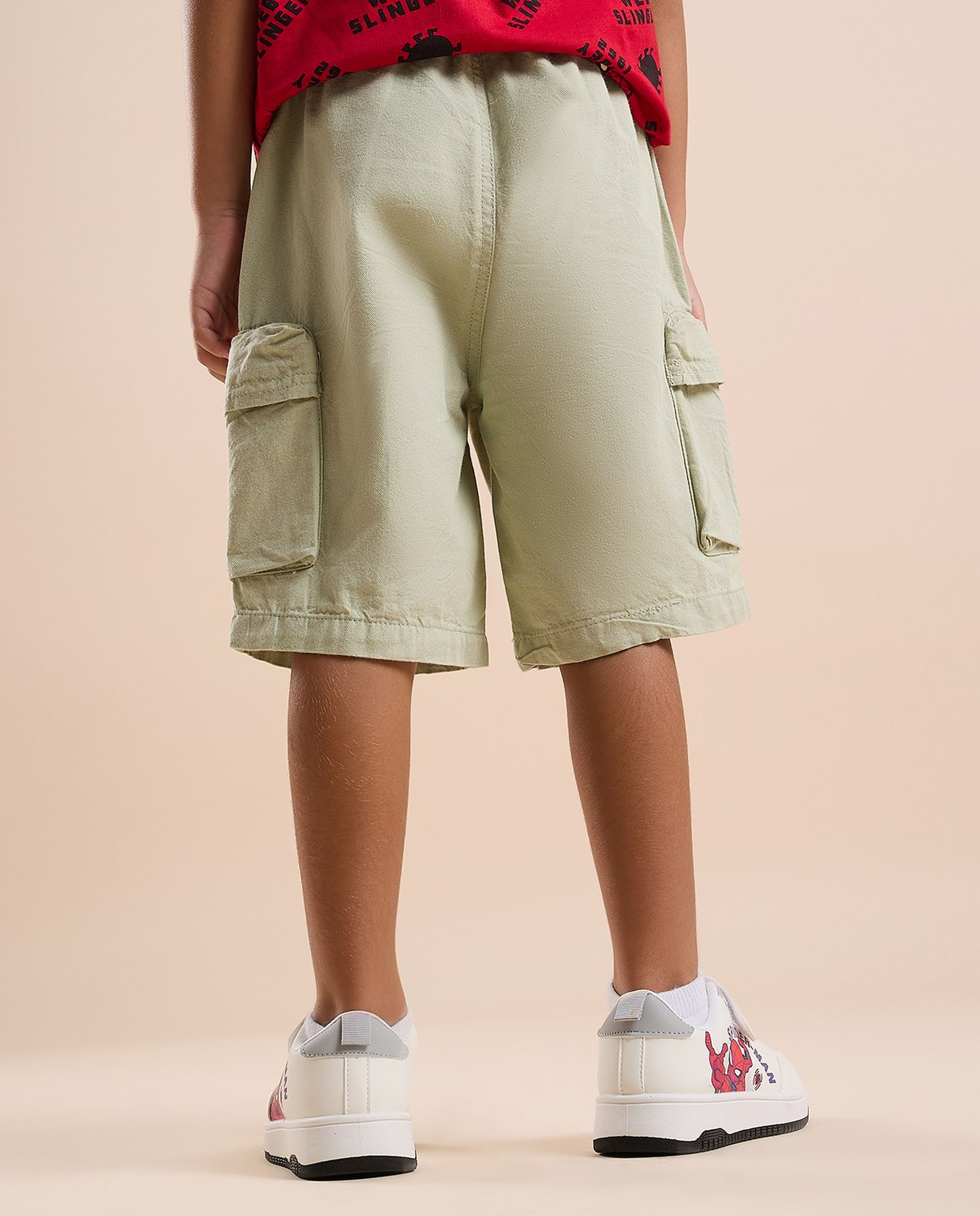 Textured Shorts with Drawstring Waist