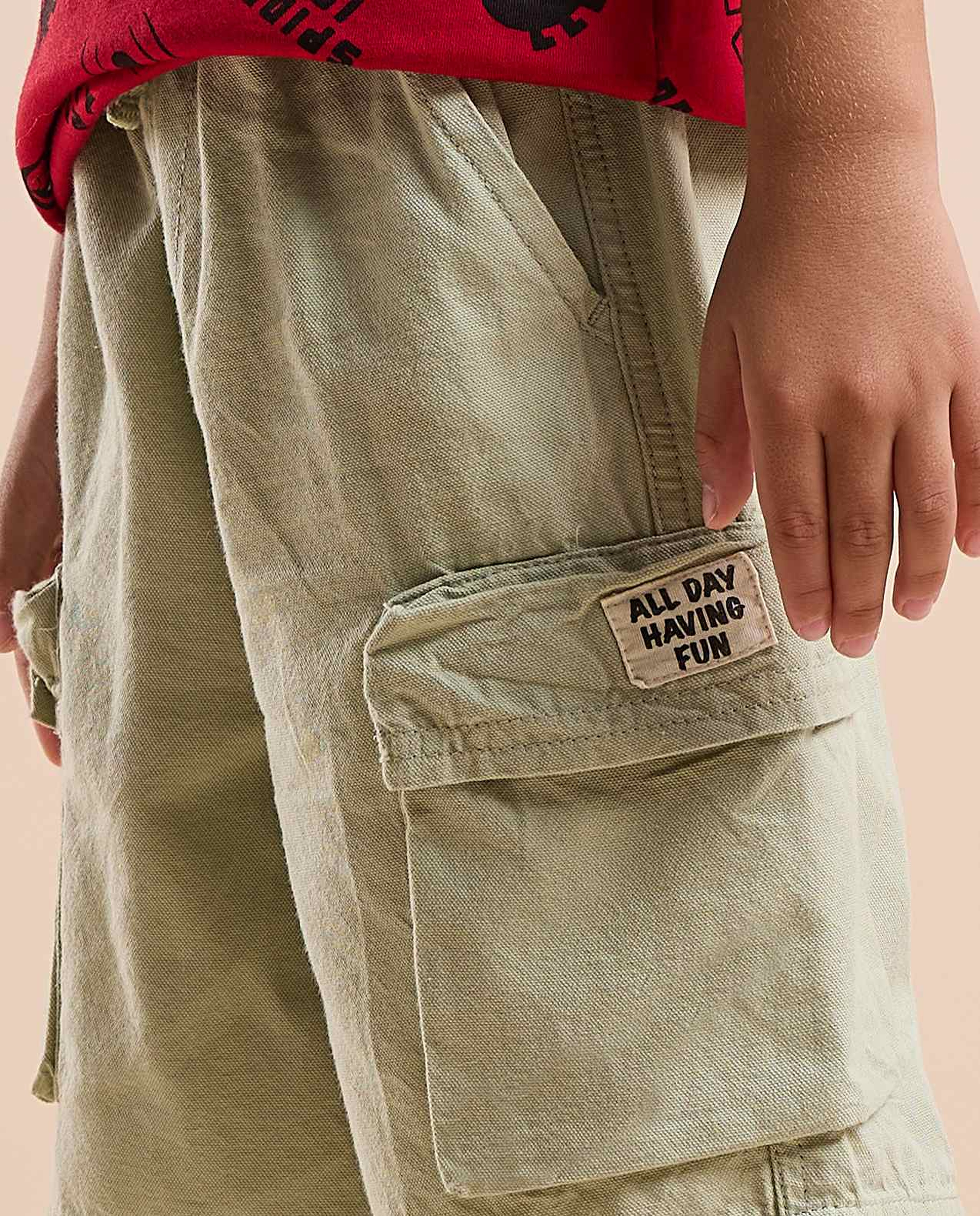 Textured Shorts with Drawstring Waist