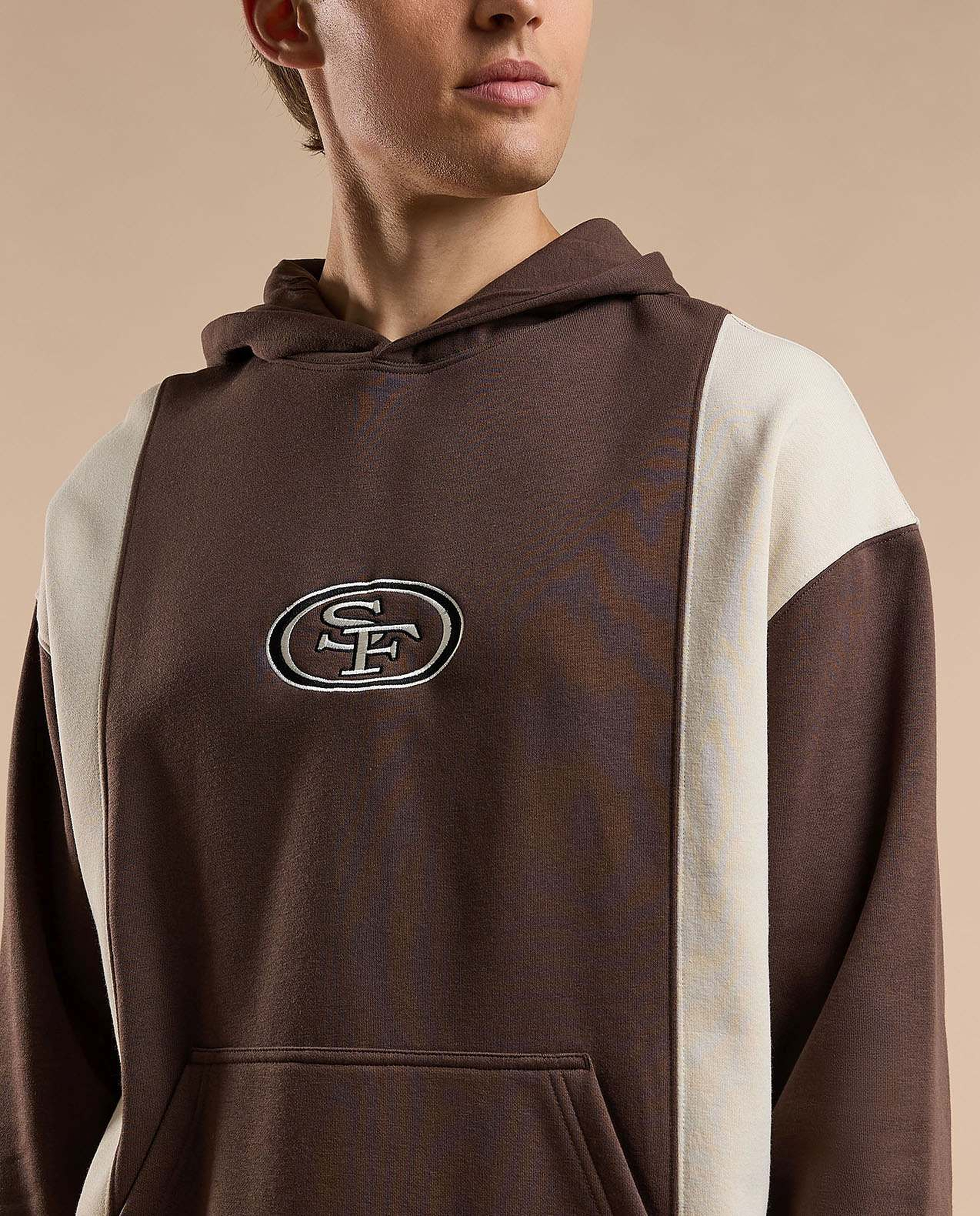 Color Block Hoodie with Long Sleeves