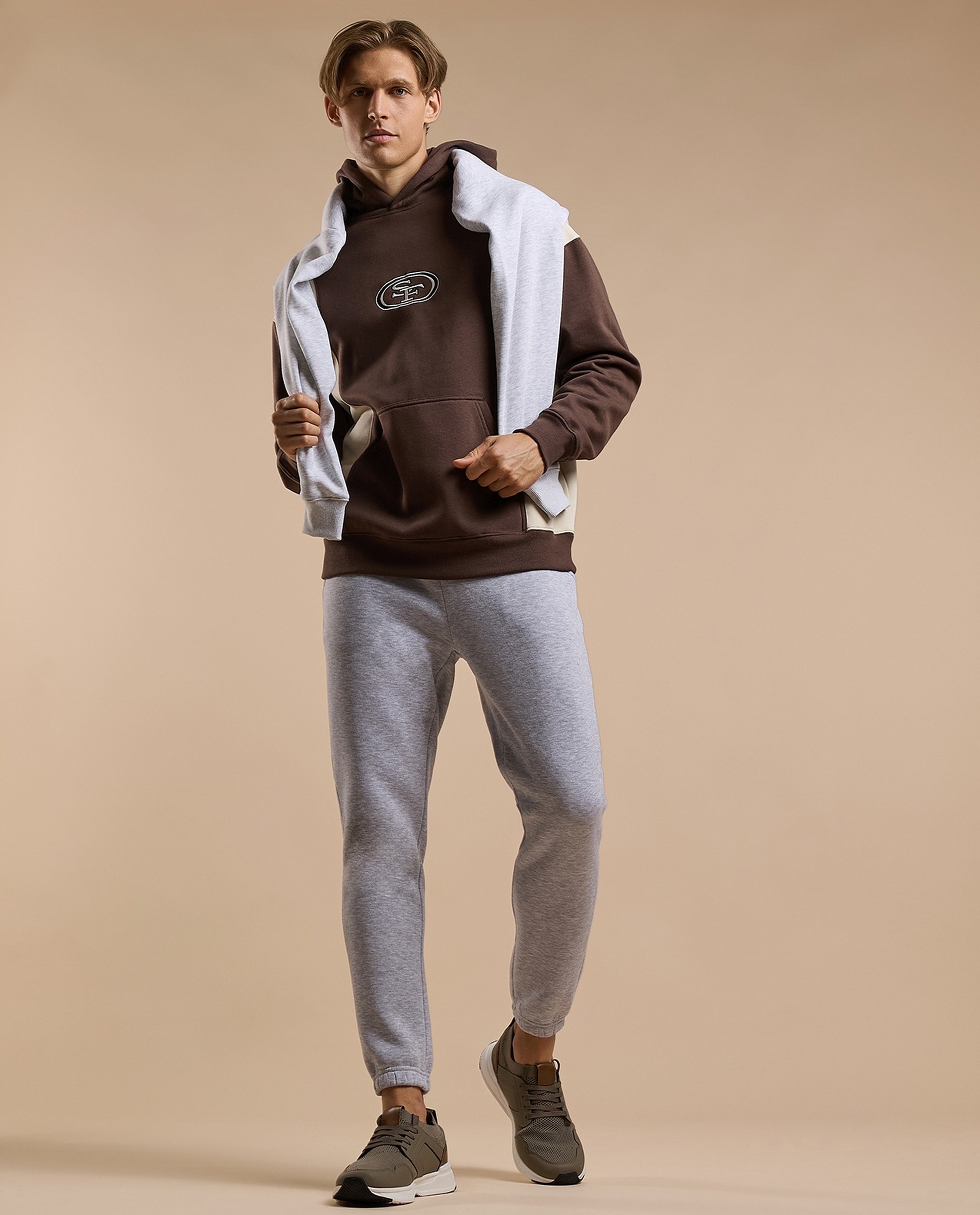 Color Block Hoodie with Long Sleeves