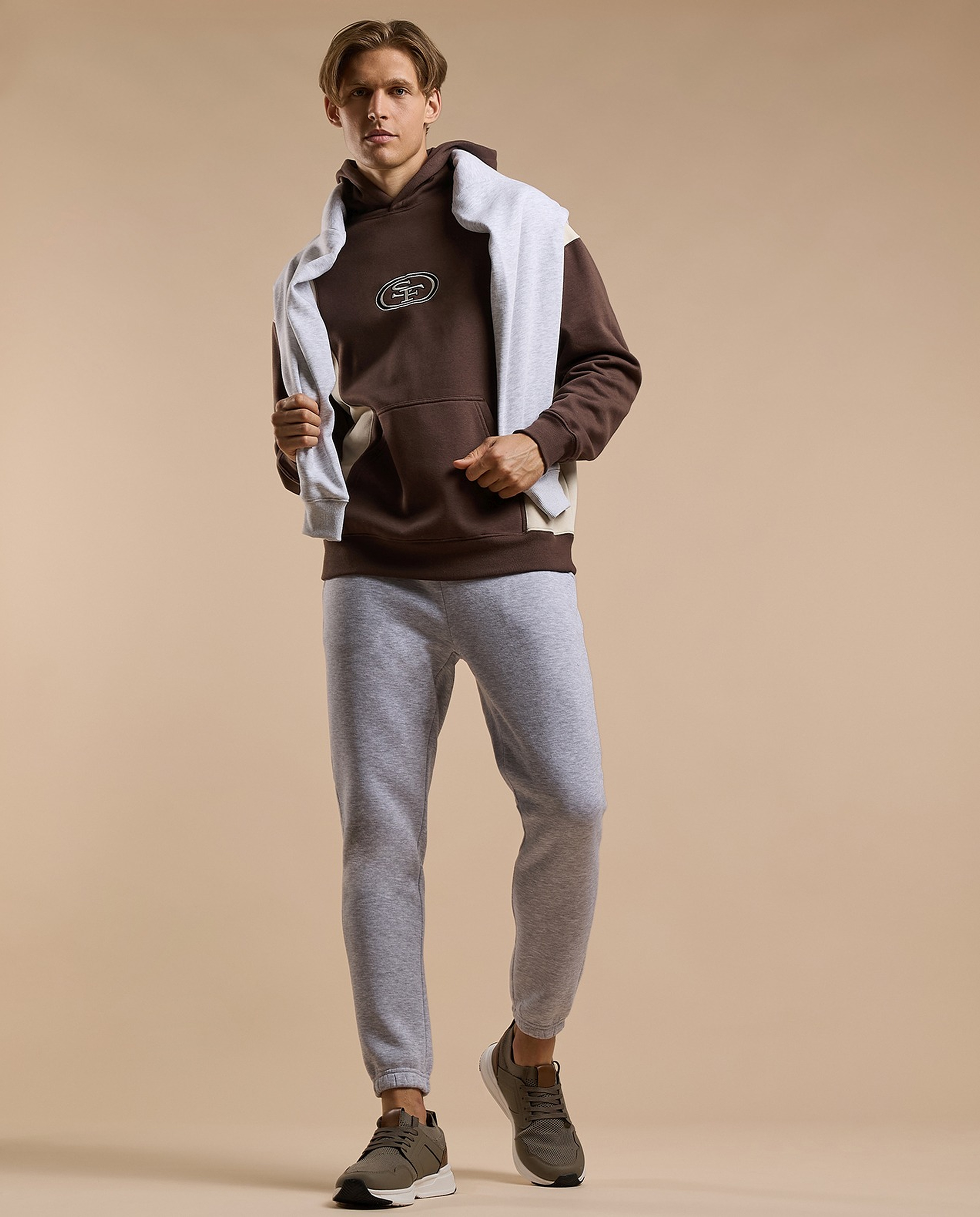 Color Block Hoodie with Long Sleeves