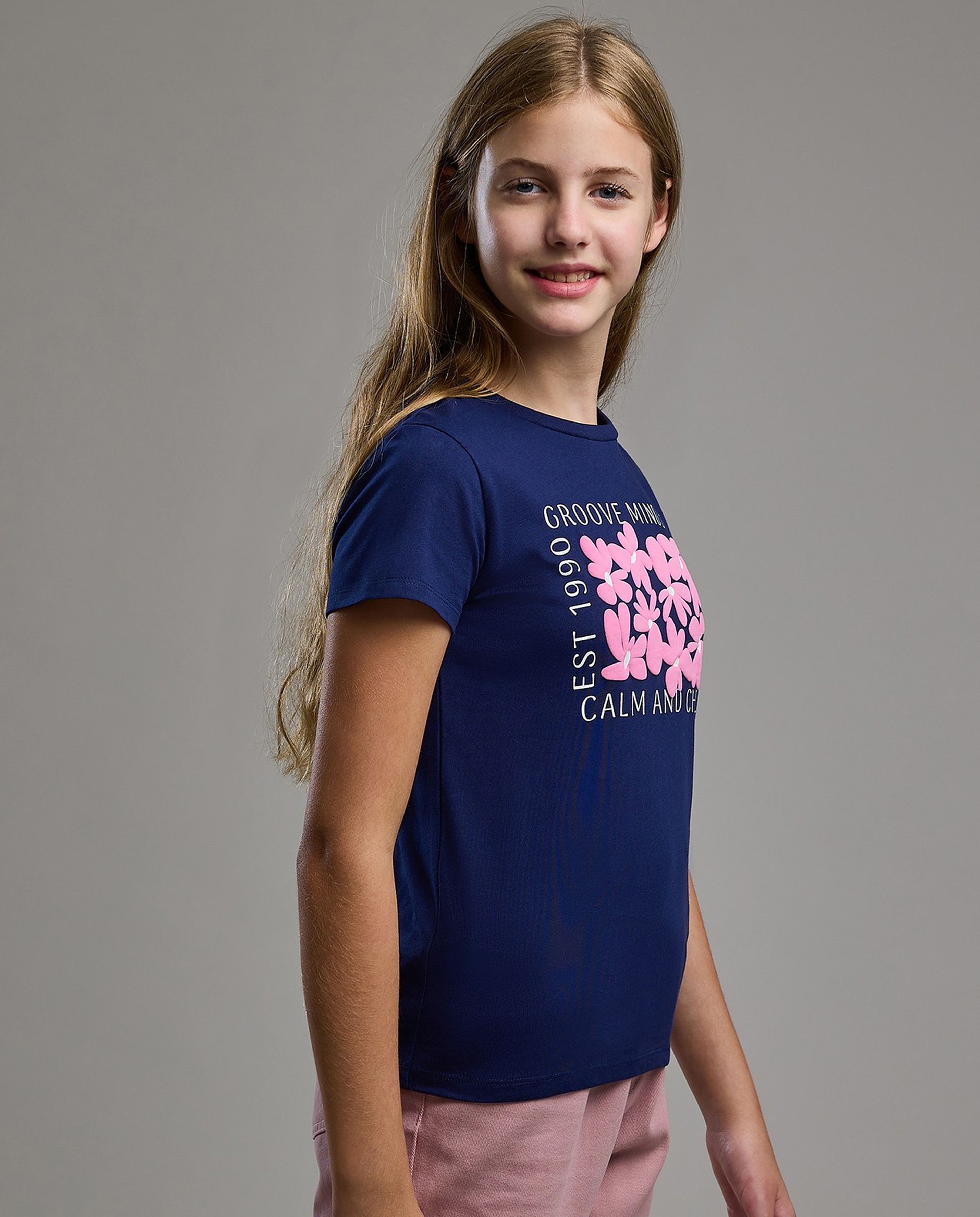 Printed T-Shirt with Crew Neck and Short Sleeves