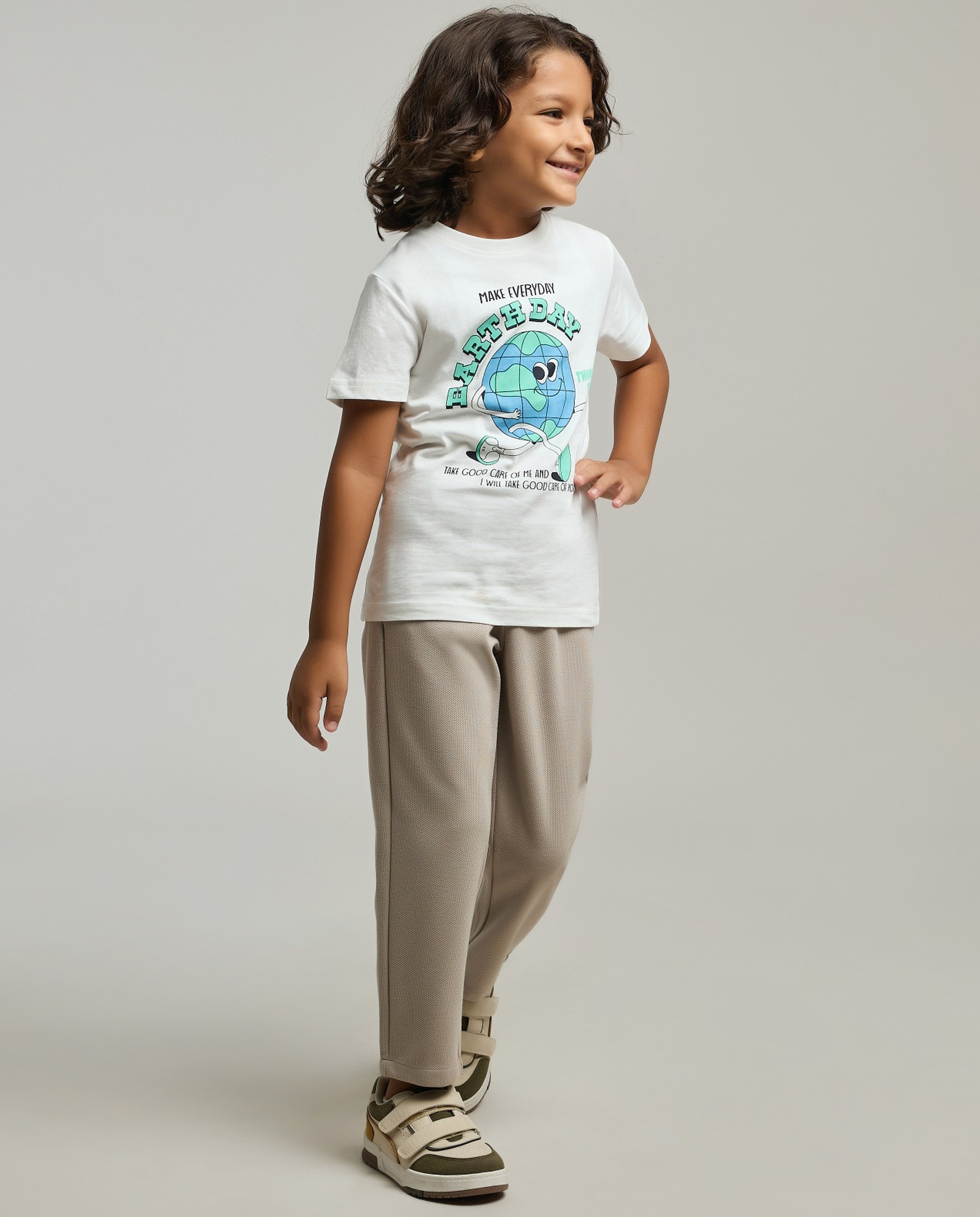 Textured Pants with Drawstring Waist