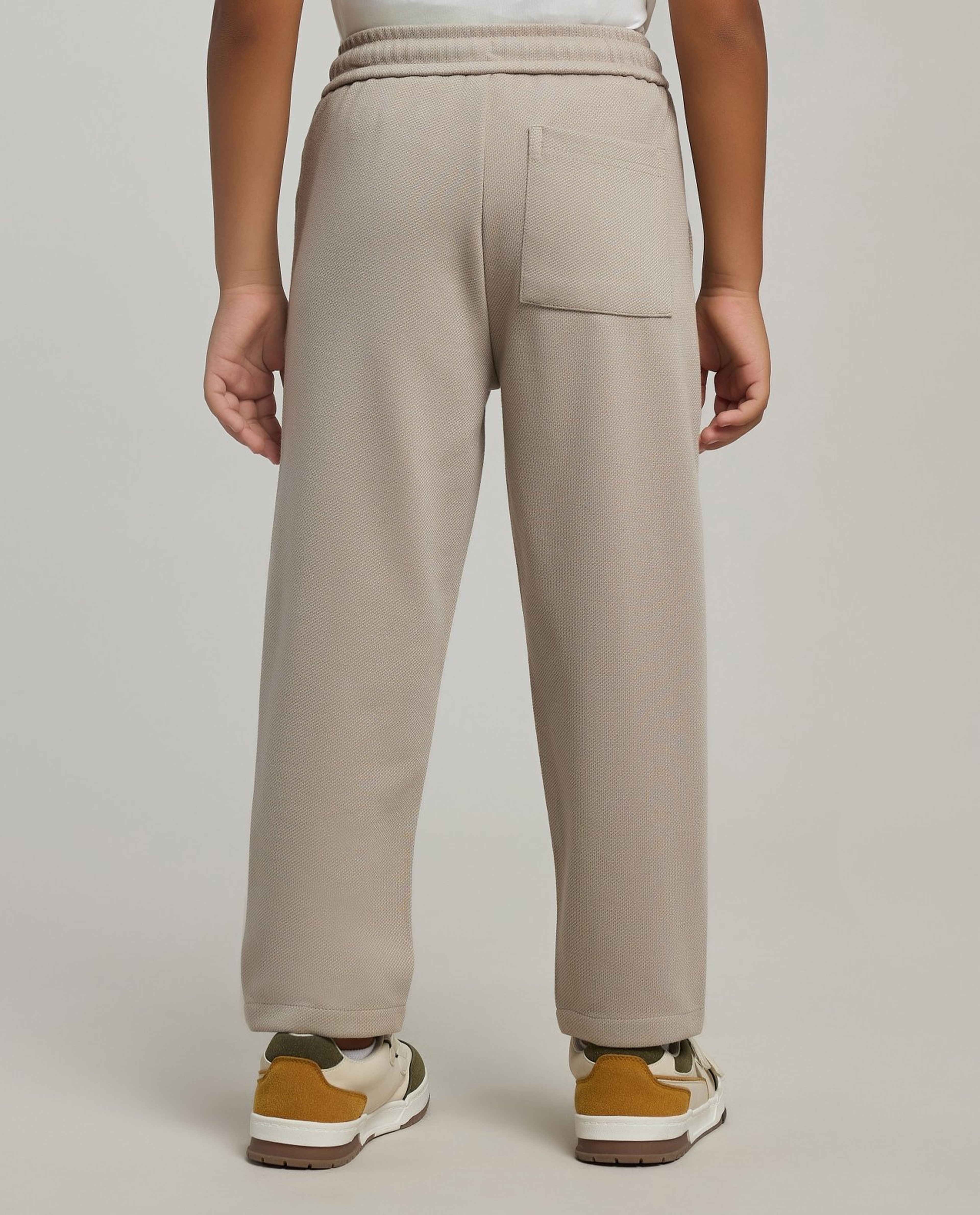 Textured Pants with Drawstring Waist