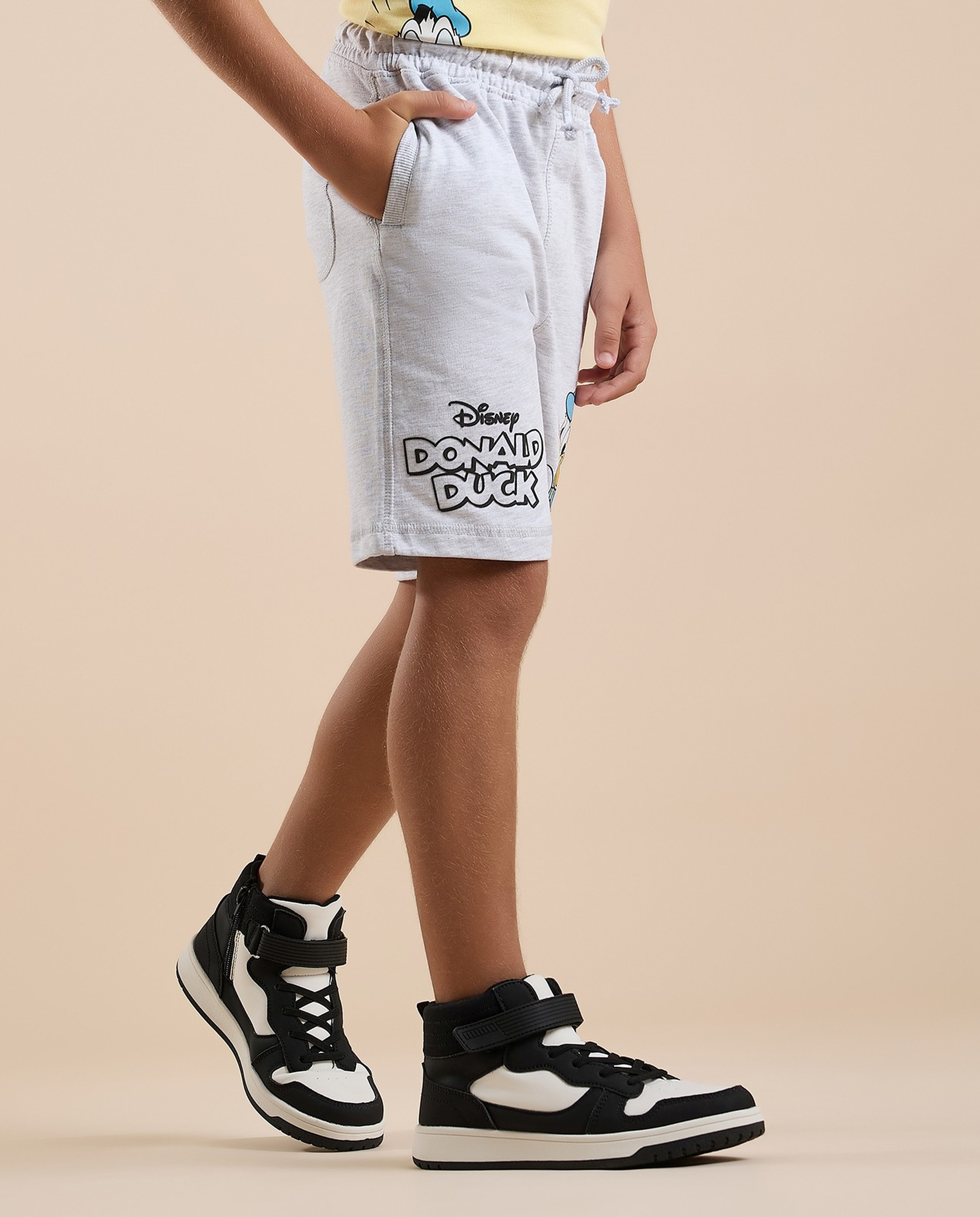 Donald Duck Print Sweatshorts with Drawstring Waist
