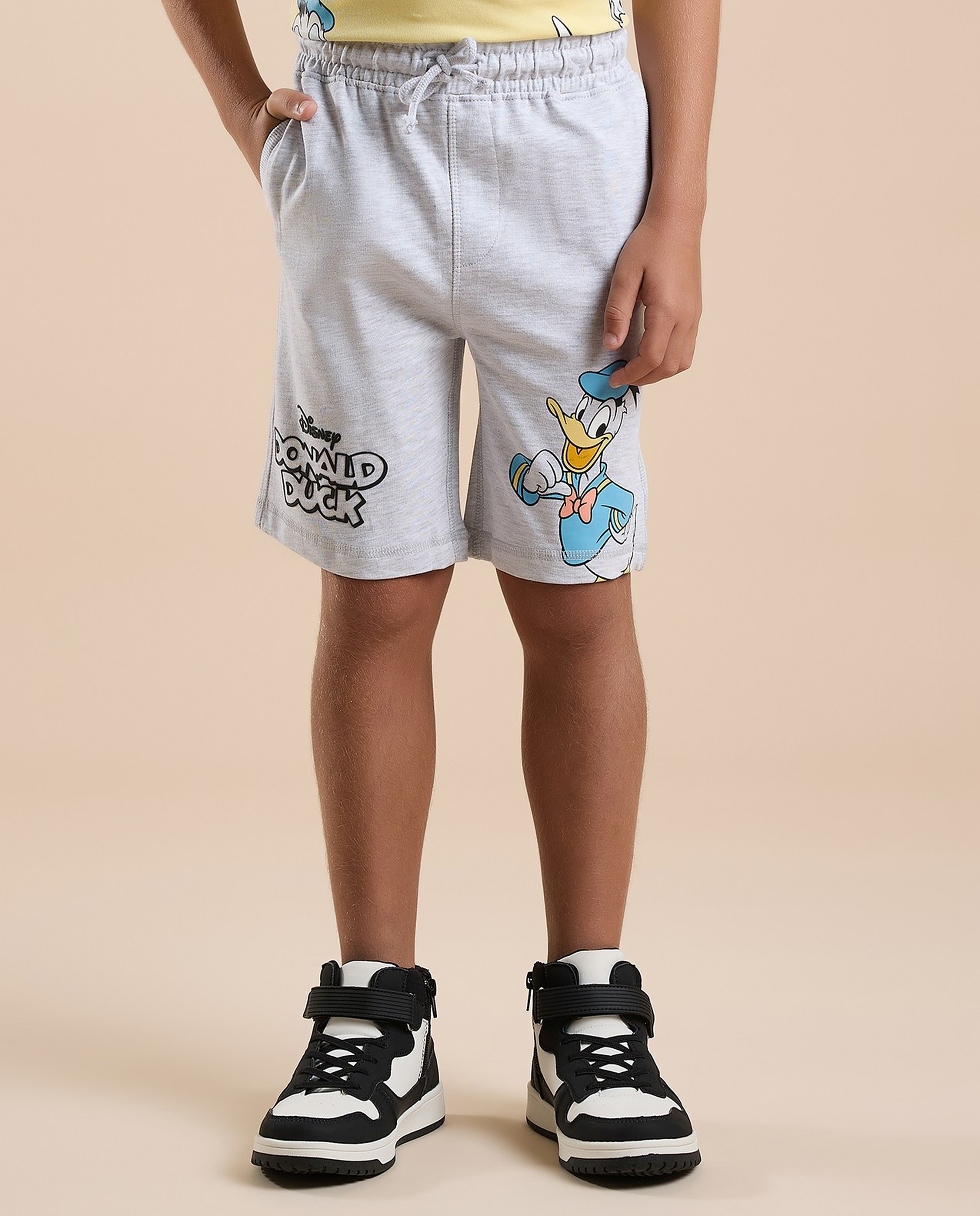 Donald Duck Print Sweatshorts with Drawstring Waist