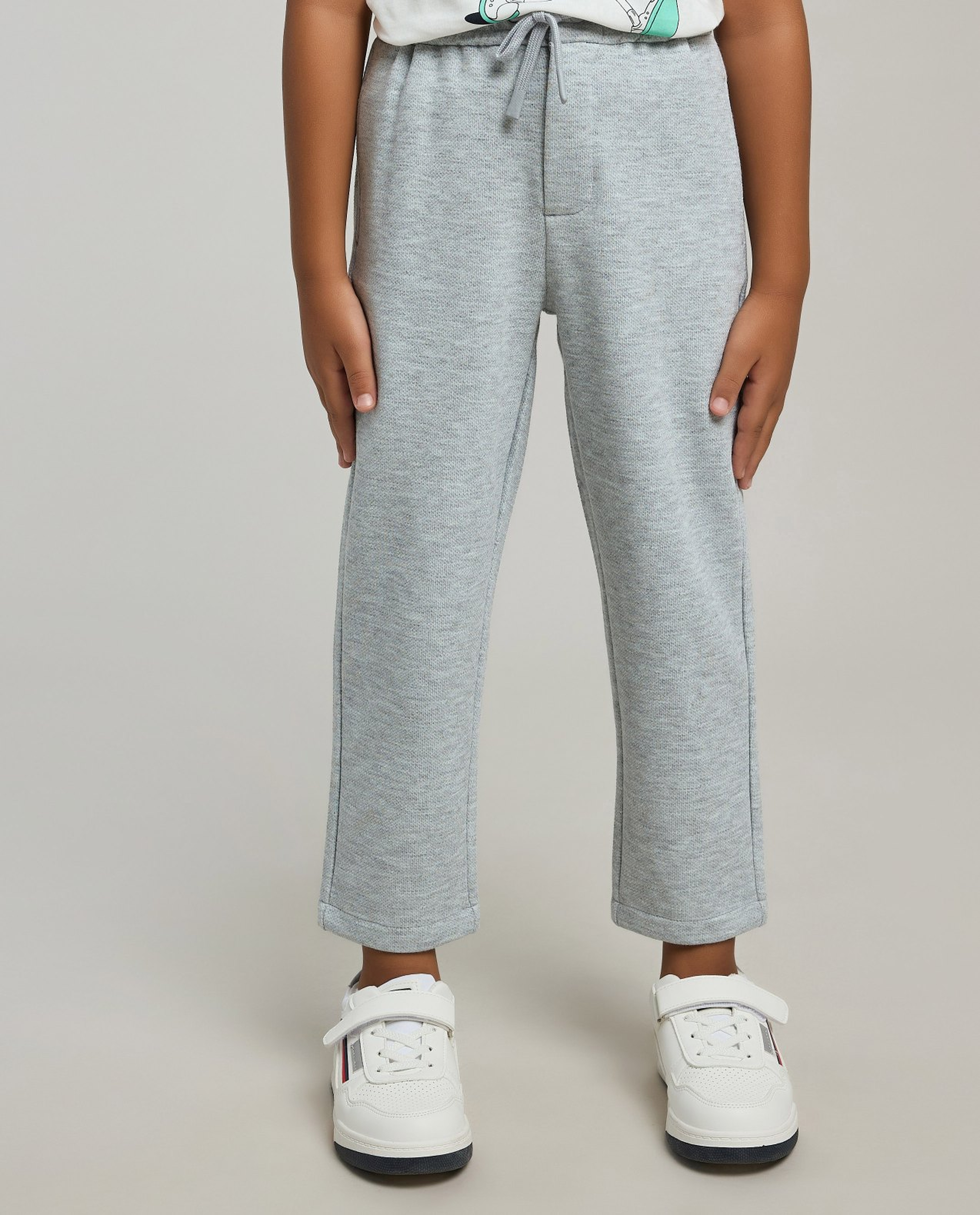 Textured Pants with Drawstring Waist