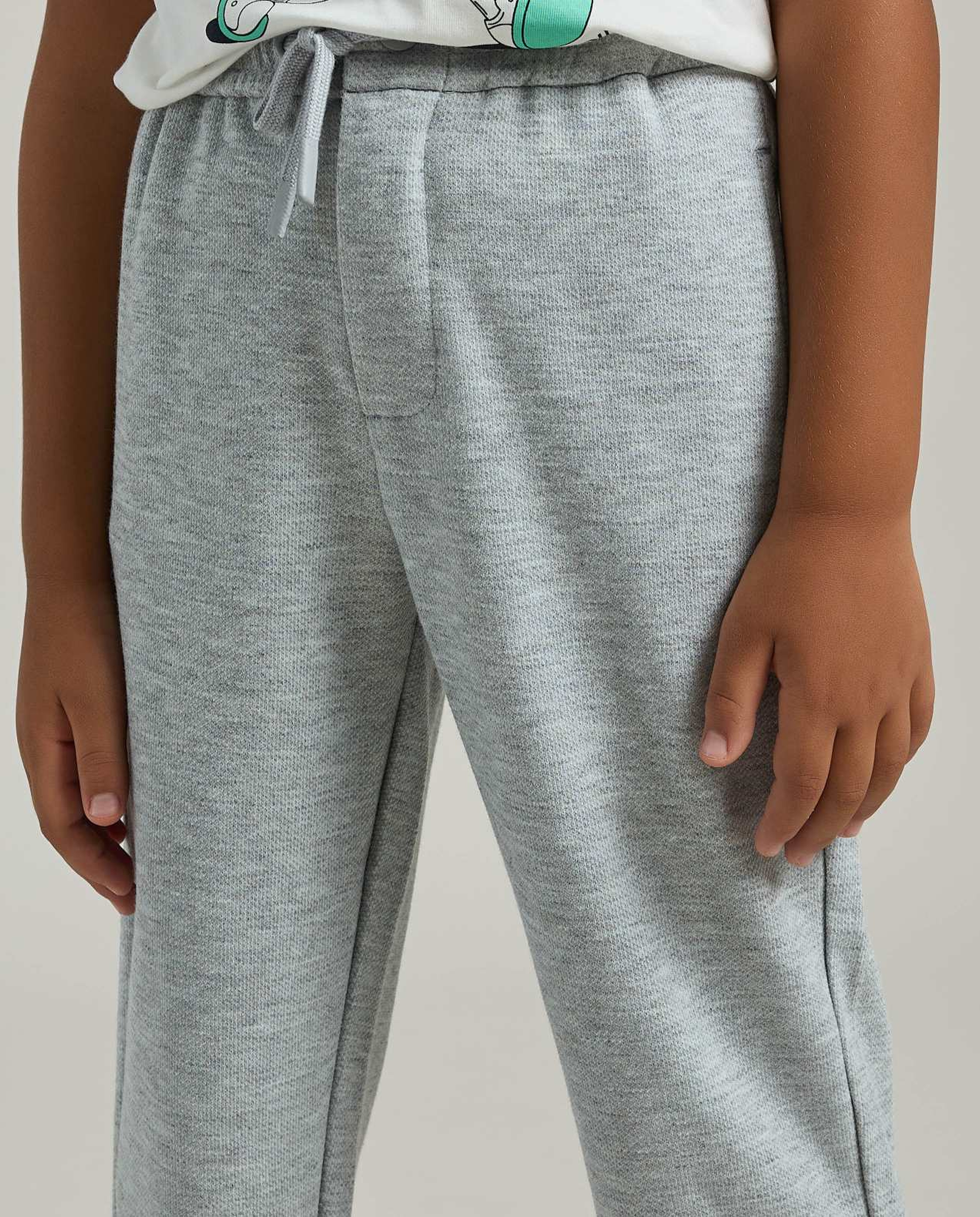 Textured Pants with Drawstring Waist