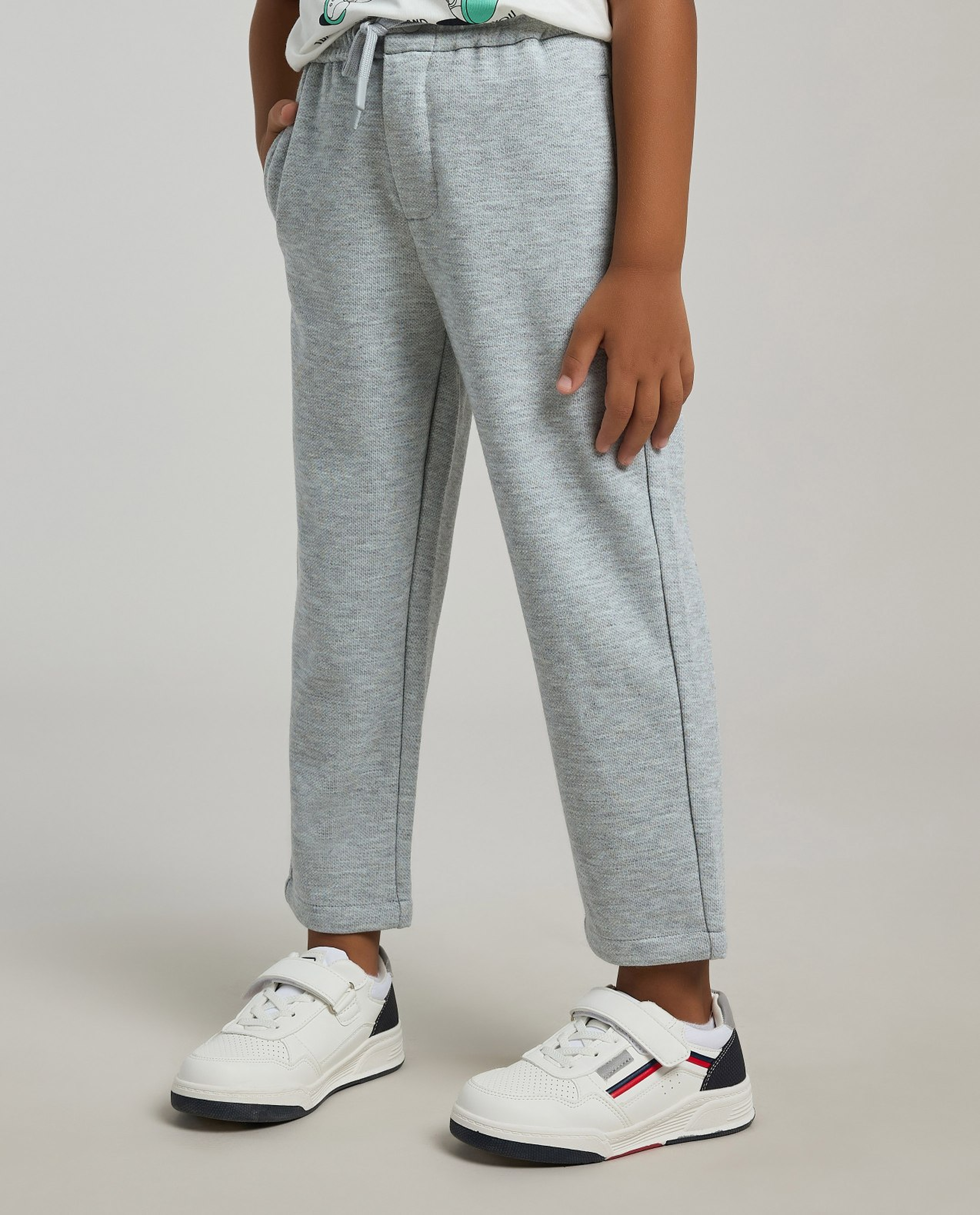 Textured Pants with Drawstring Waist