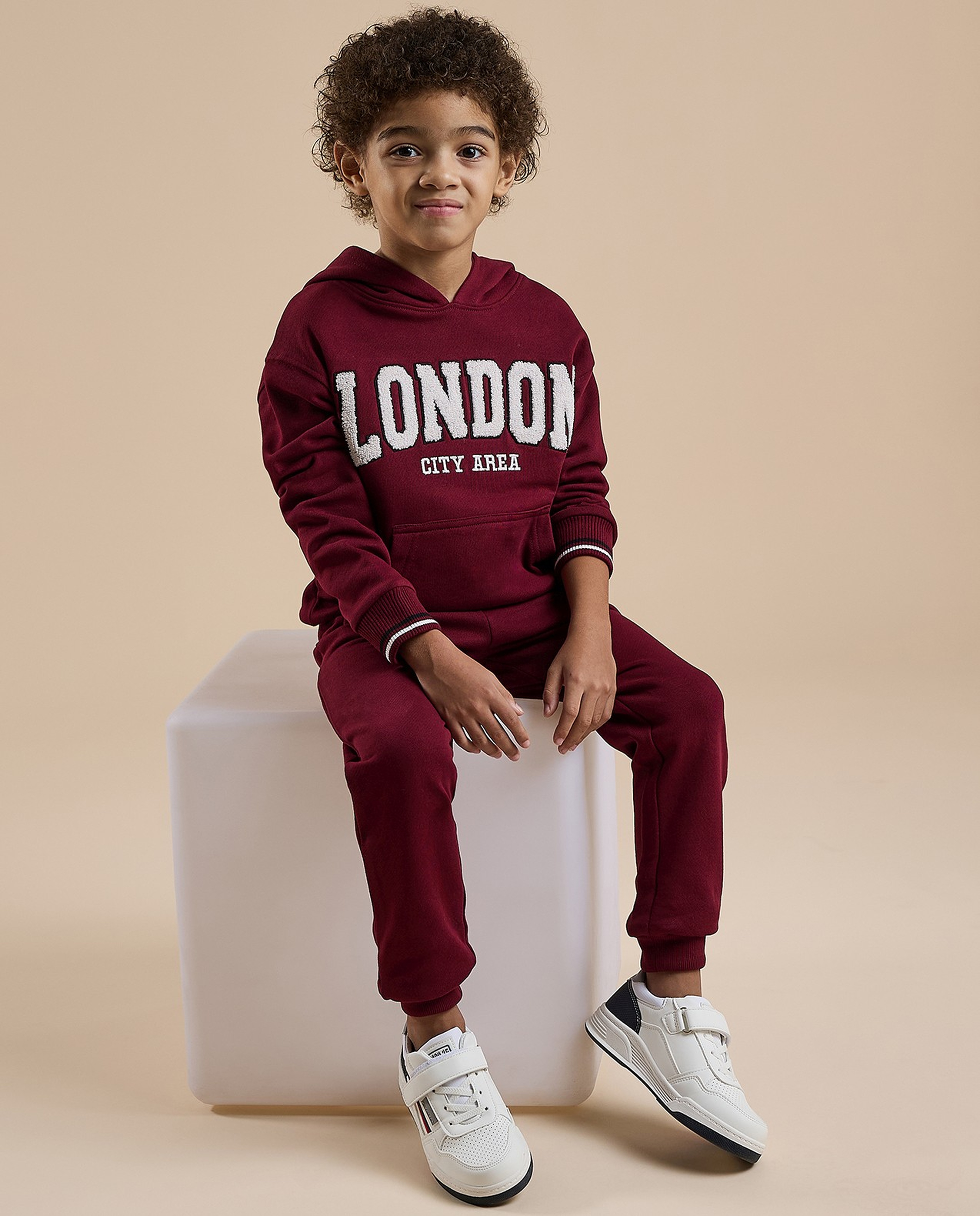 Appliqued Hooded Clothing Set