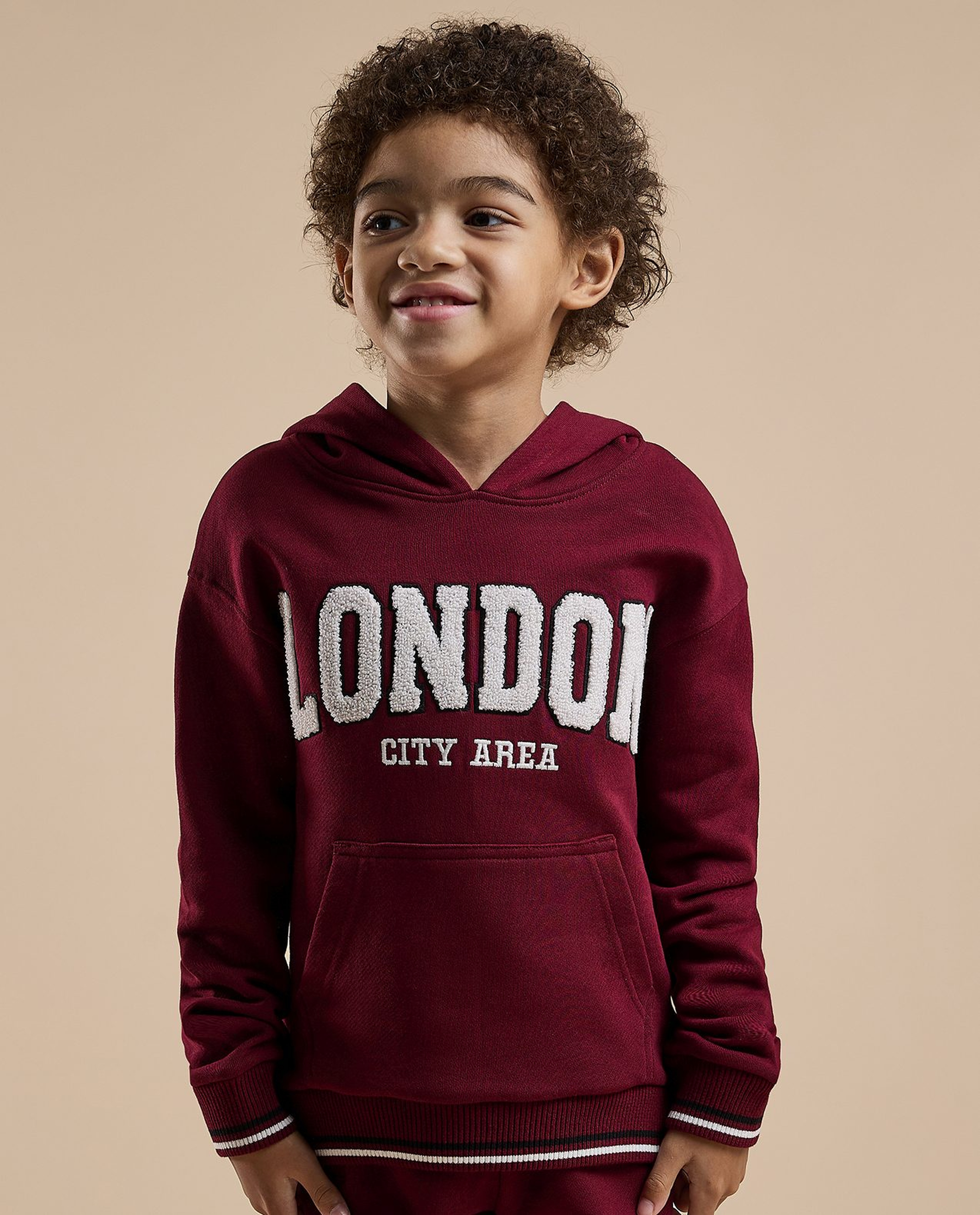 Appliqued Hooded Clothing Set