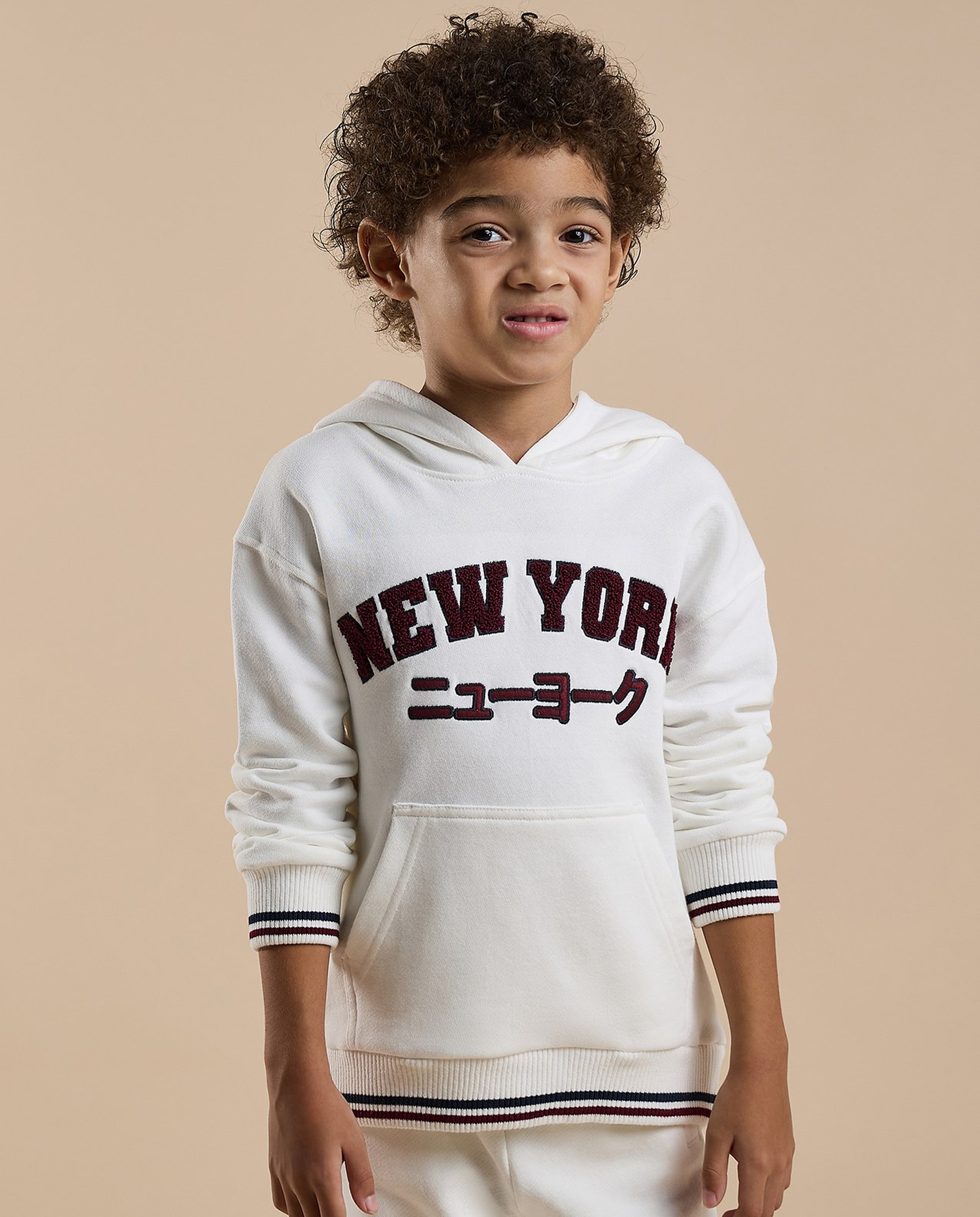 Appliqued Hooded Clothing Set