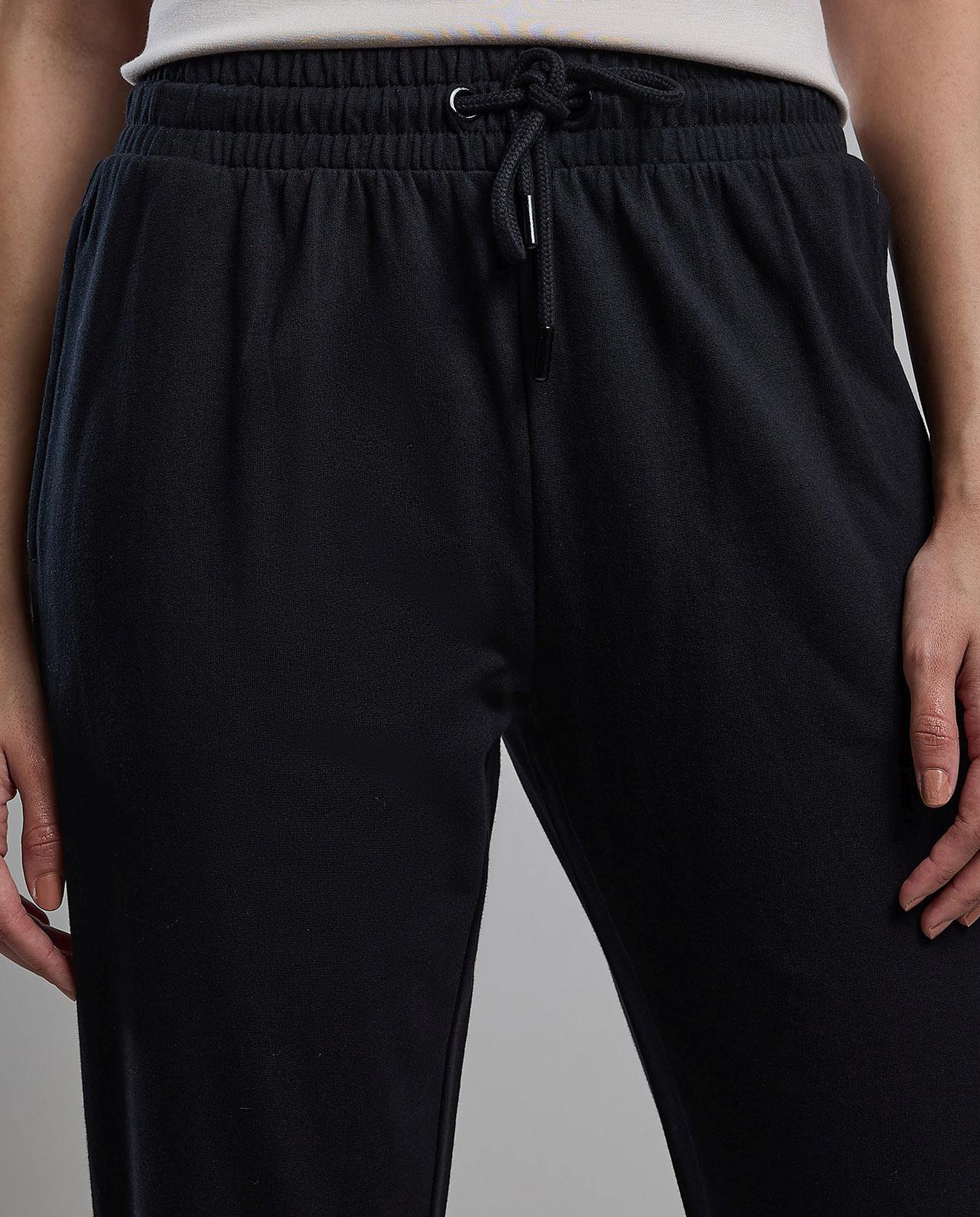 Solid Joggers with Drawstring Waist