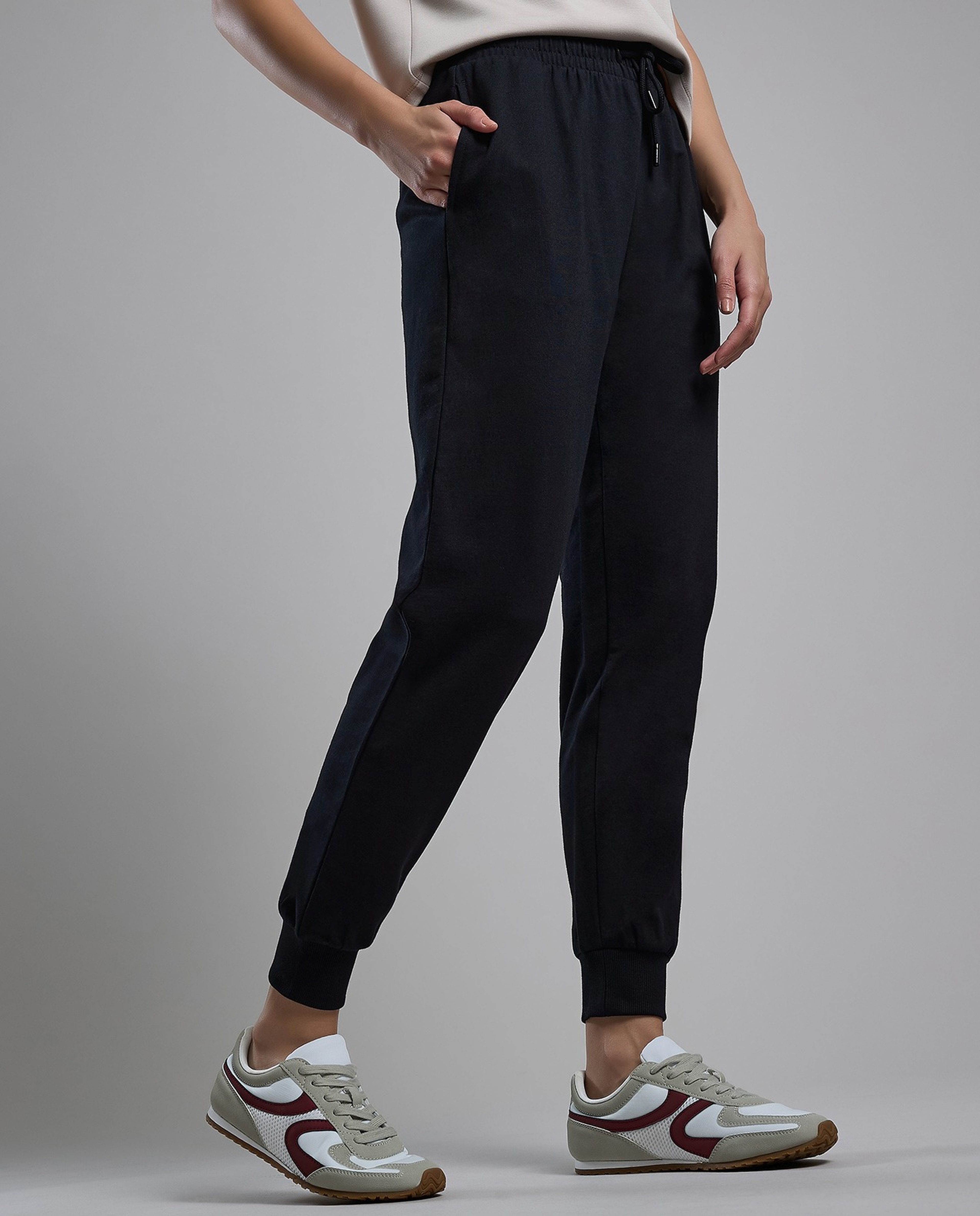 Solid Joggers with Drawstring Waist