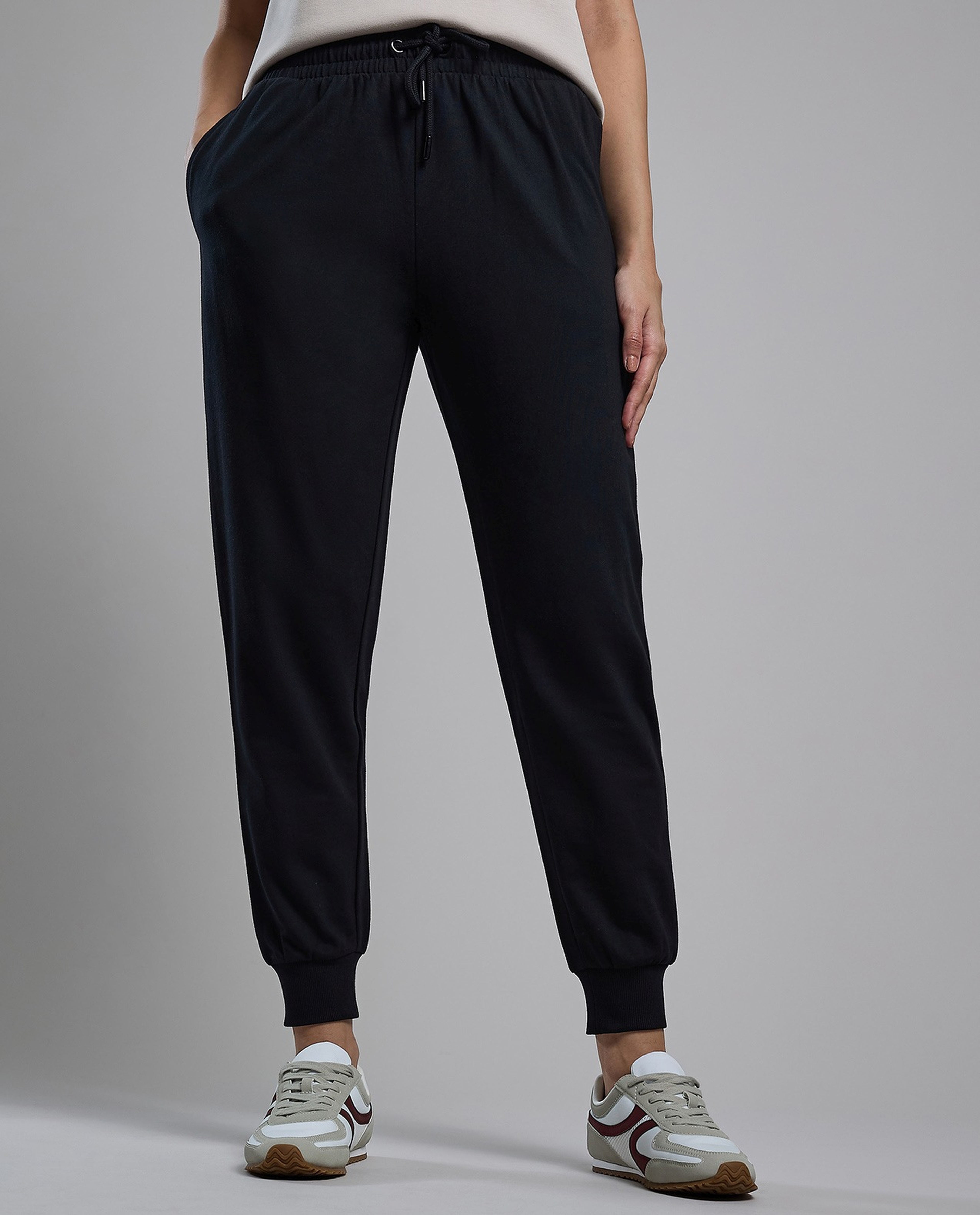 Solid Joggers with Drawstring Waist