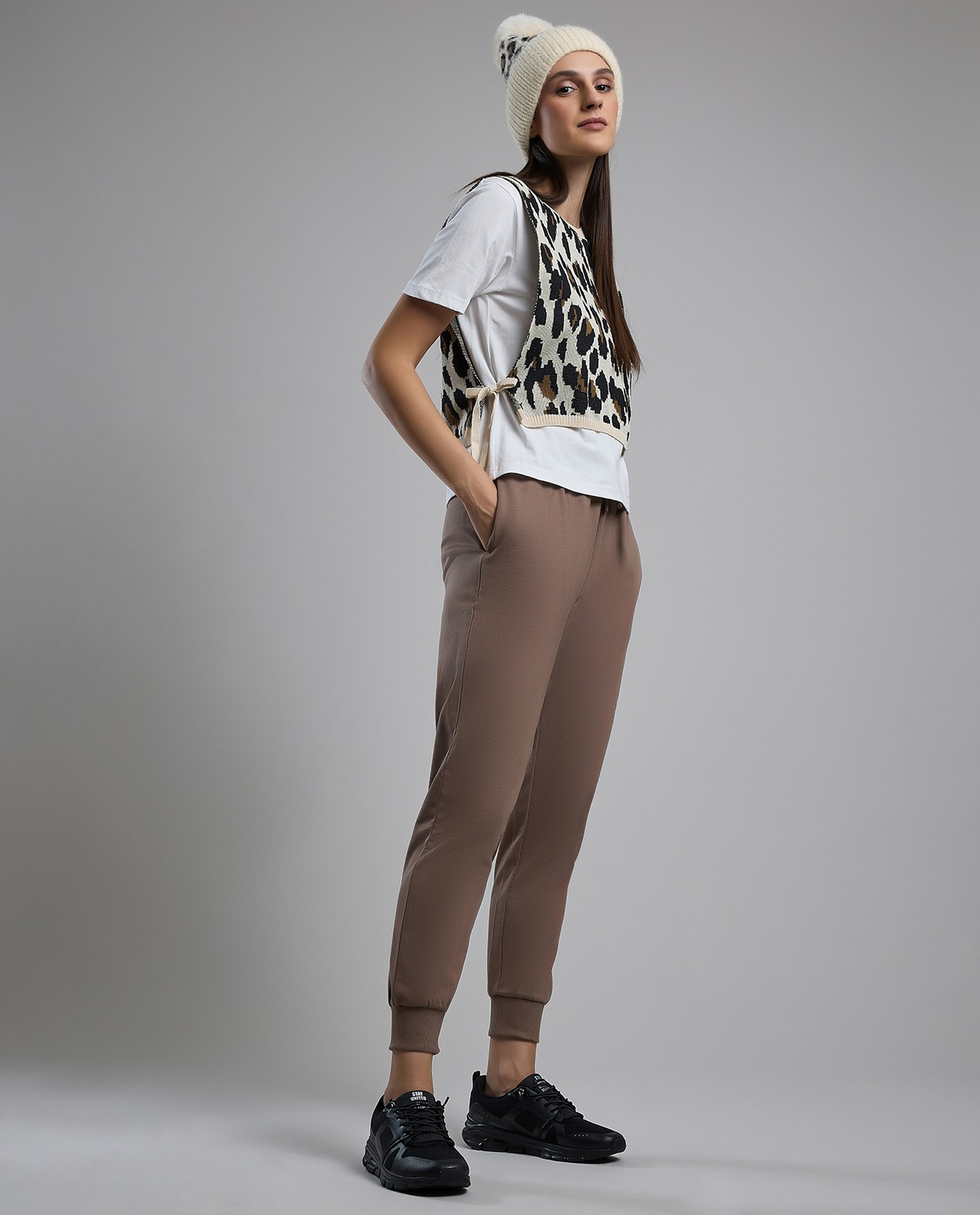 Solid Joggers with Drawstring Waist