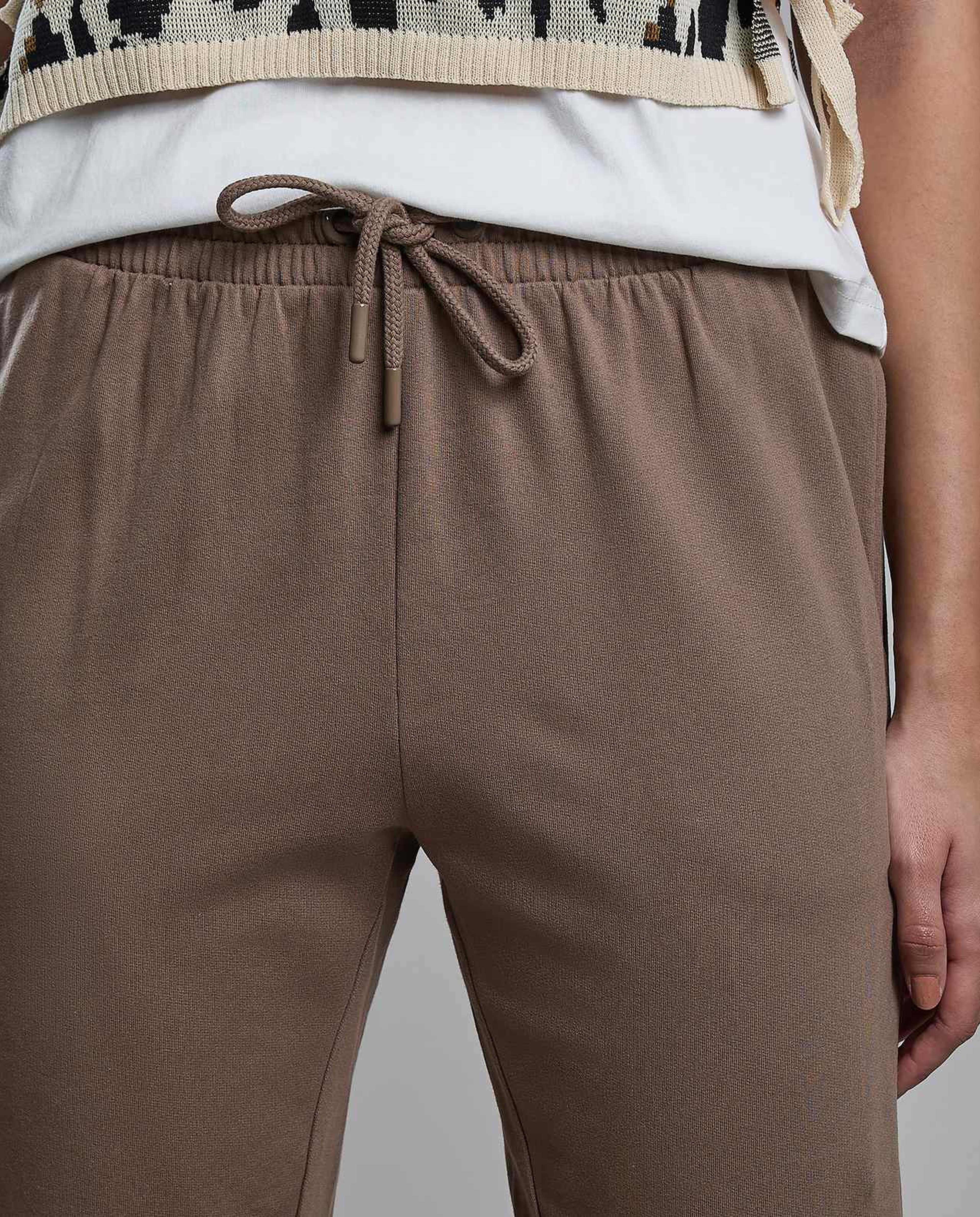 Solid Joggers with Drawstring Waist