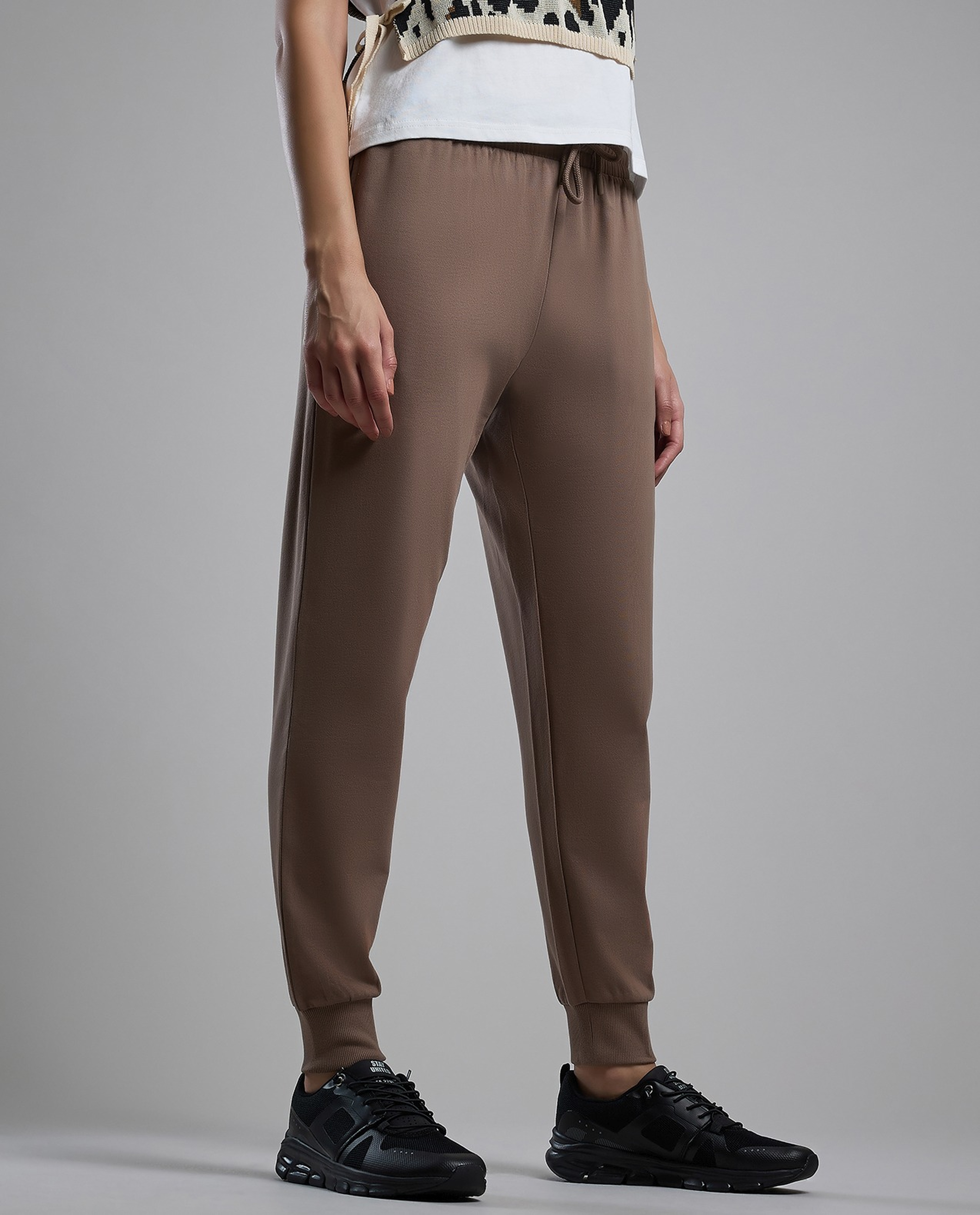 Solid Joggers with Drawstring Waist