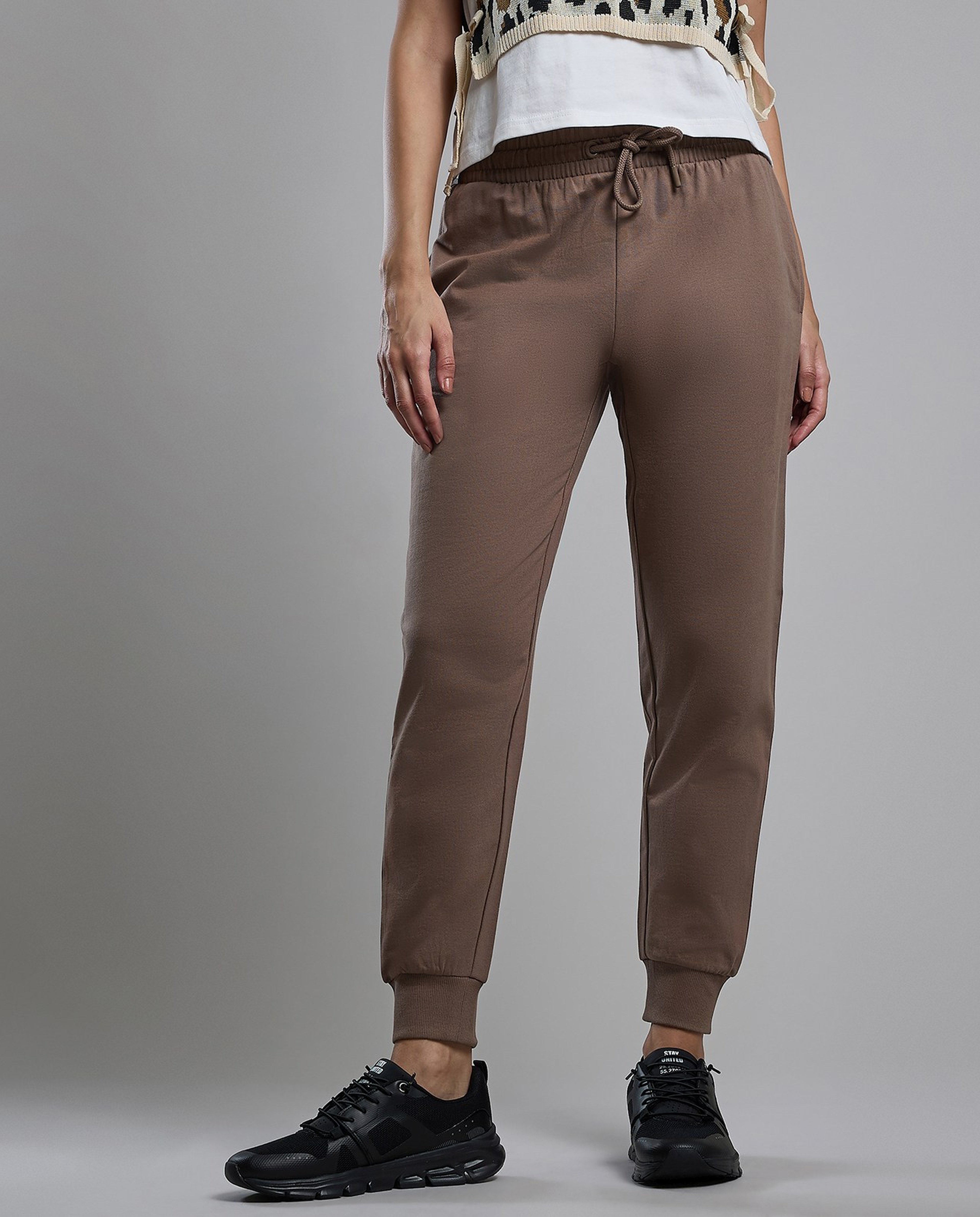 Solid Joggers with Drawstring Waist