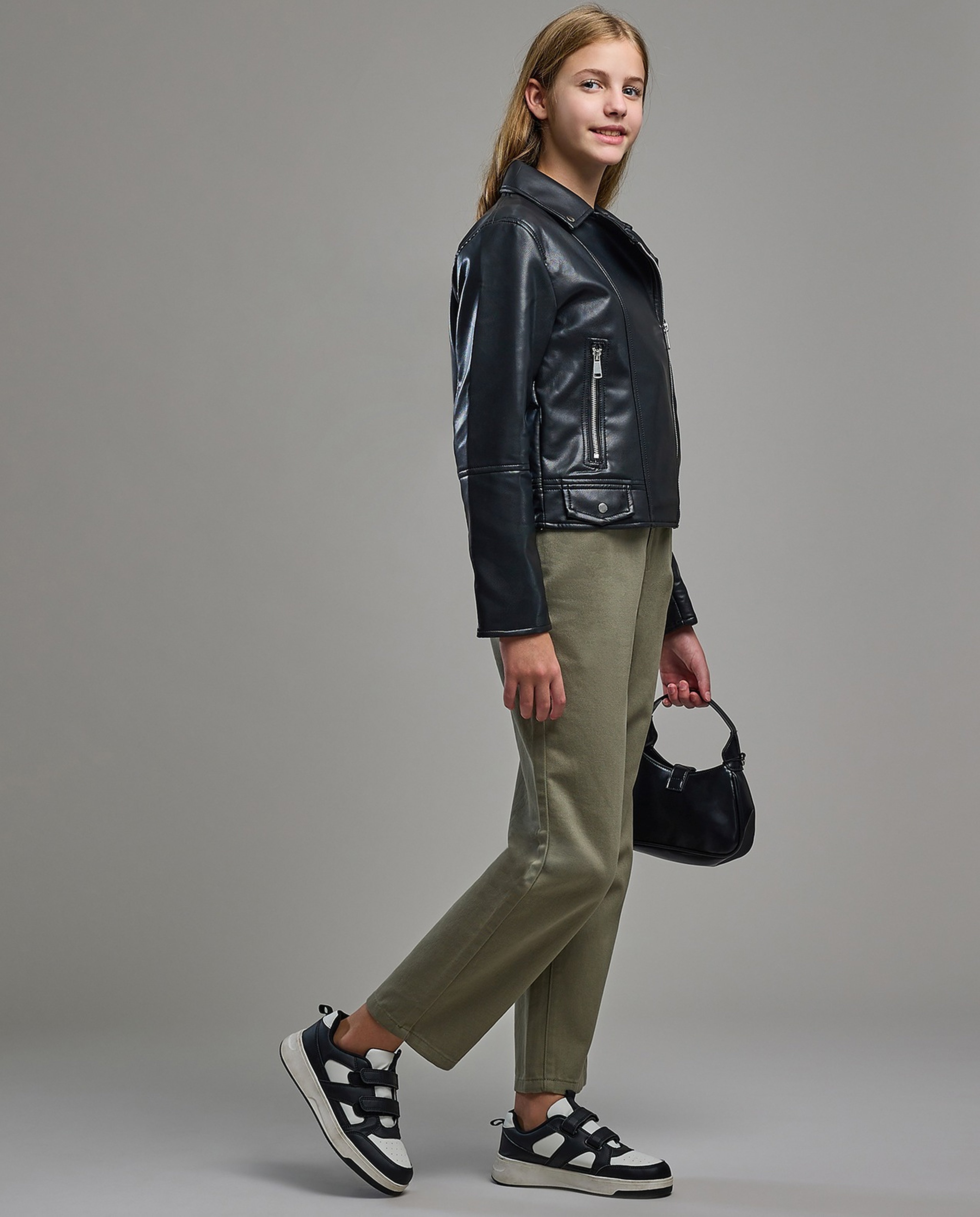 Solid Woven Pants with Button Closure