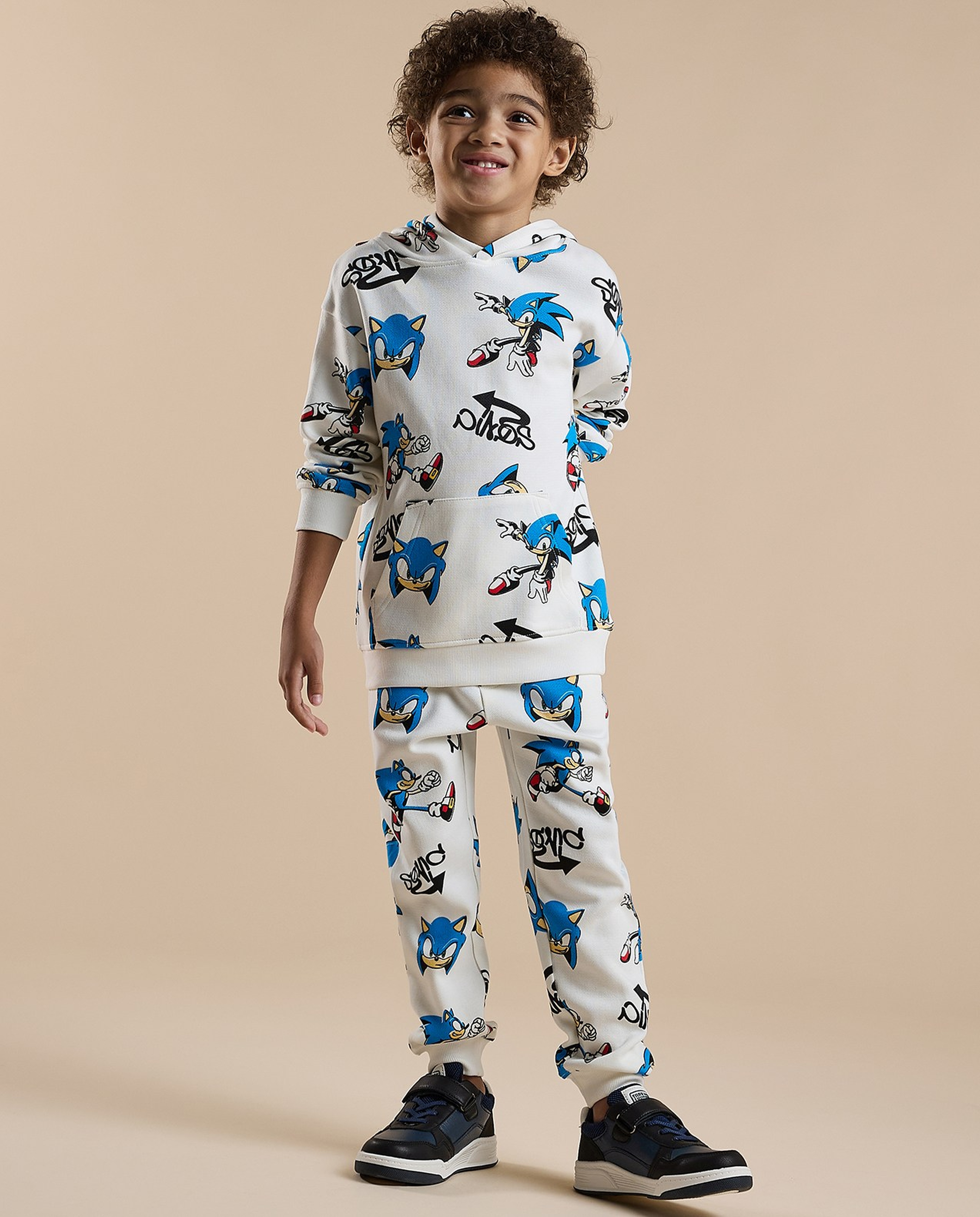 Sonic Print Hooded Clothing Set