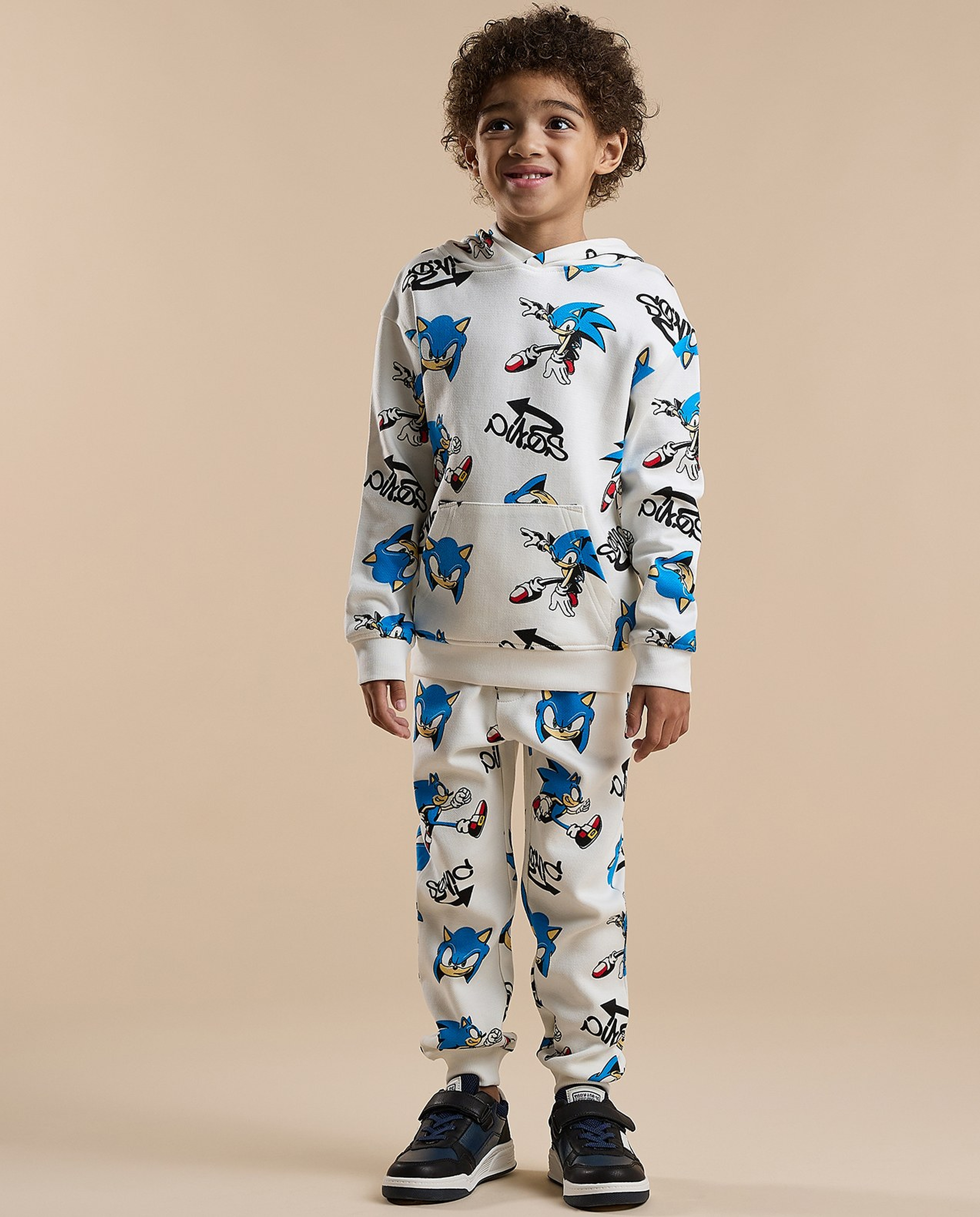 Sonic Print Hooded Clothing Set