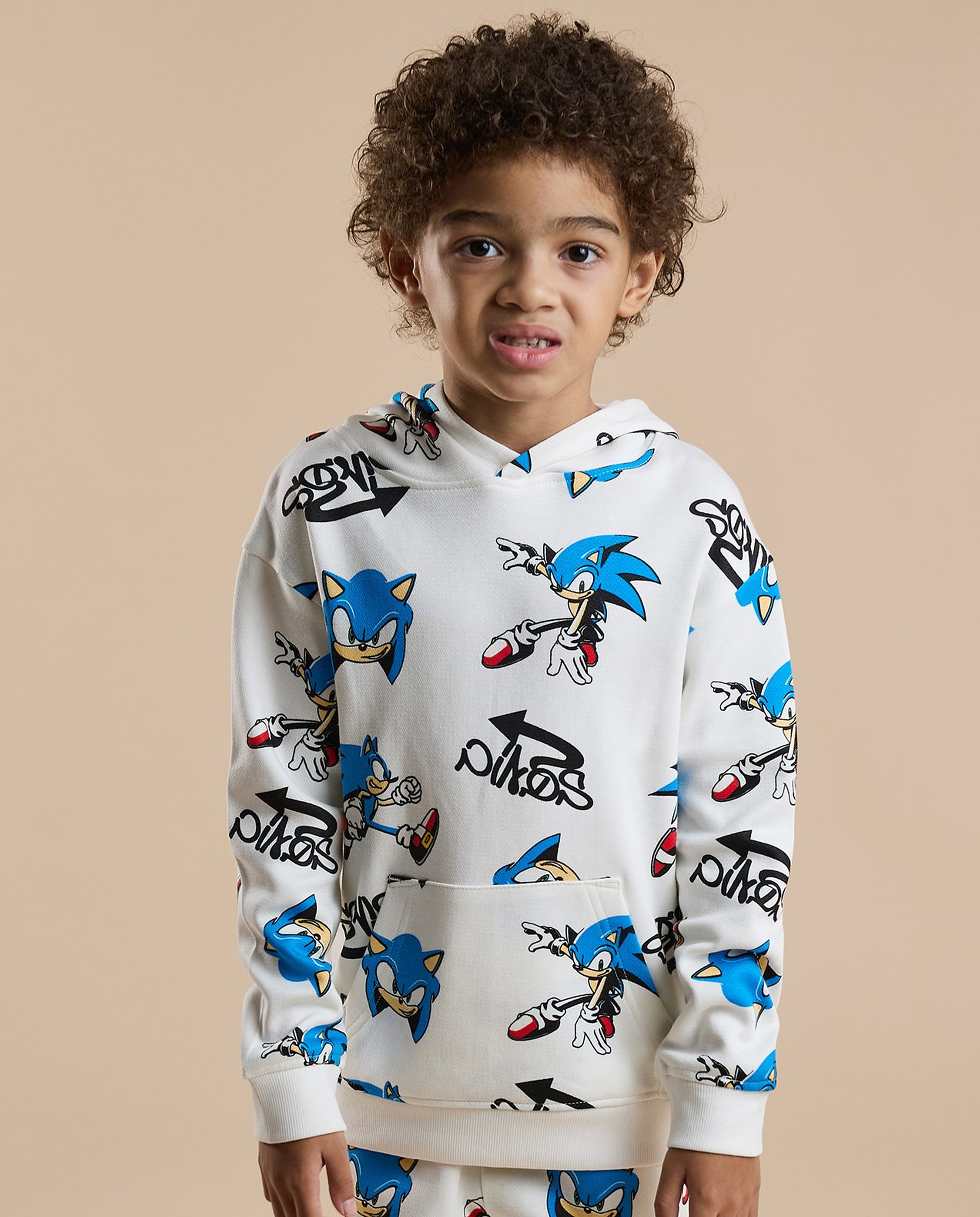 Sonic Print Hooded Clothing Set