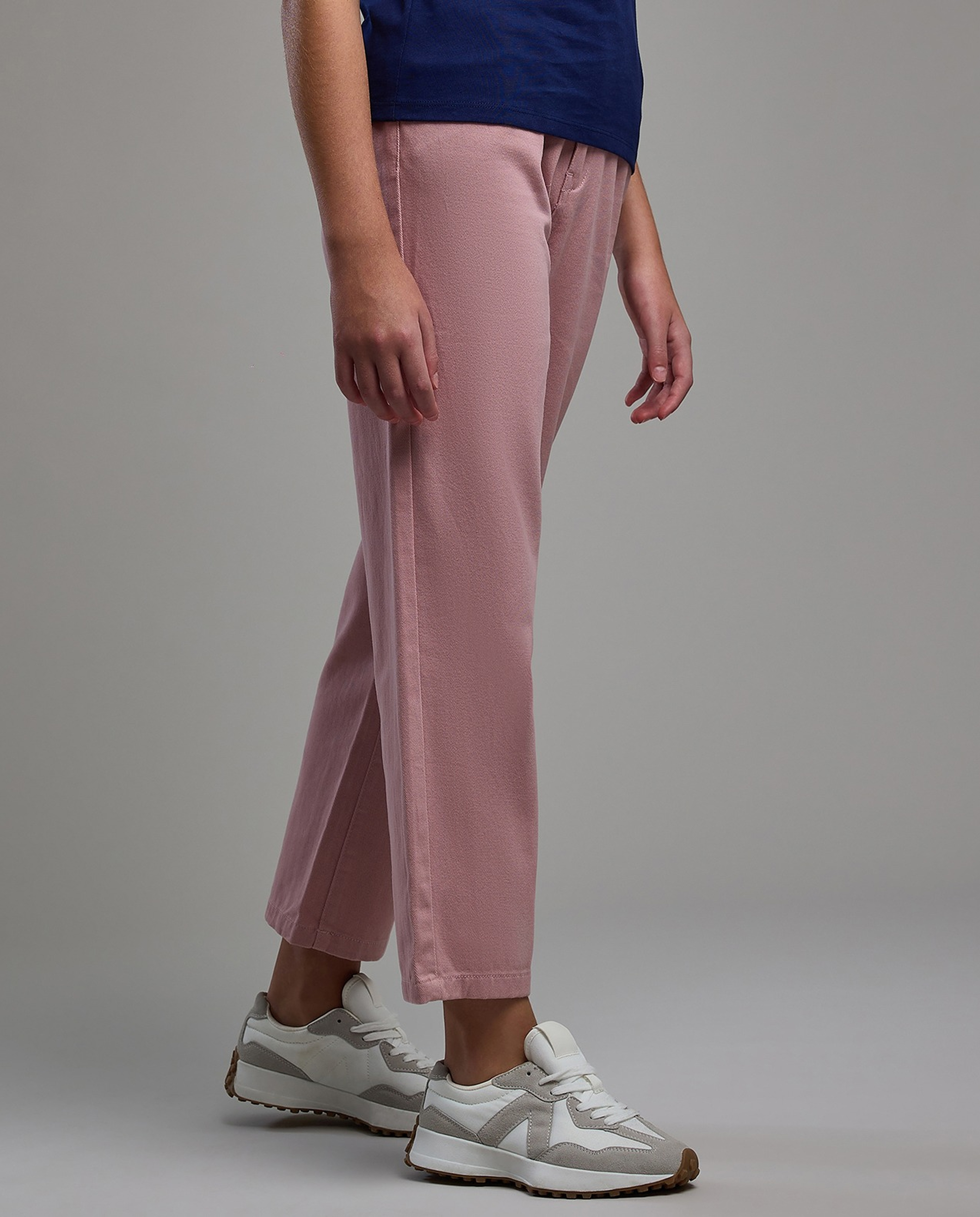 Solid Woven Pants with Button Closure
