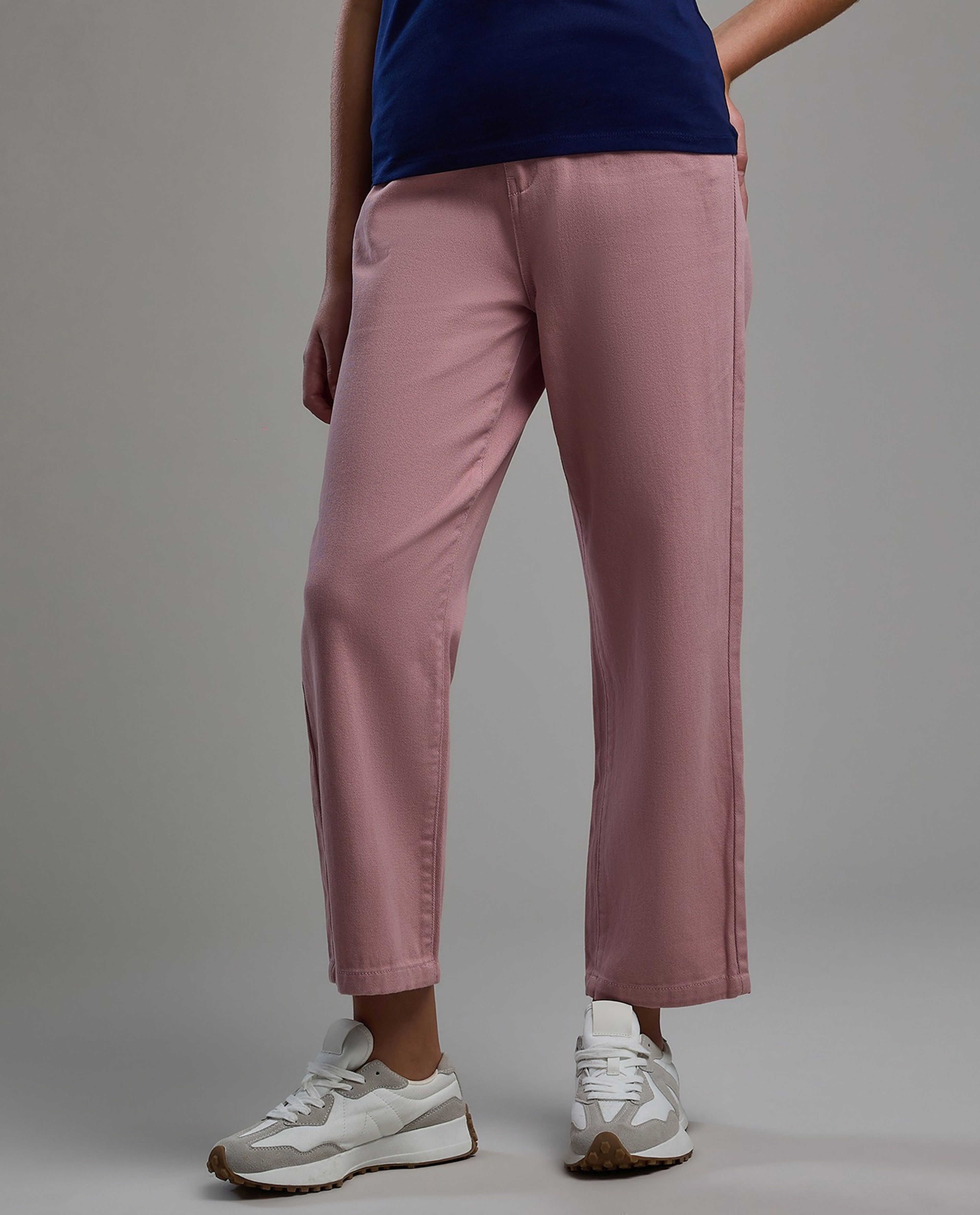Solid Woven Pants with Button Closure