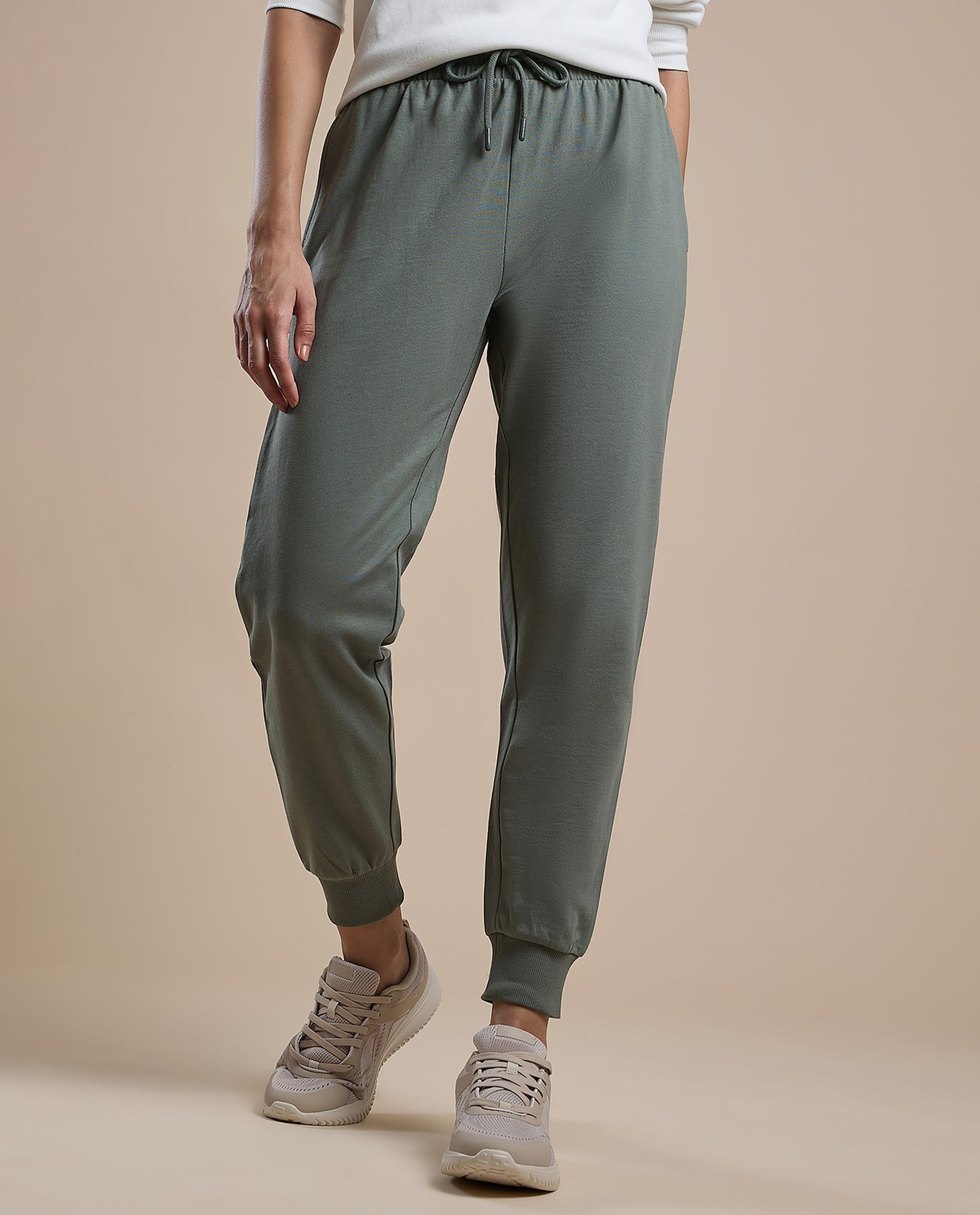 Solid Joggers with Drawstring Waist