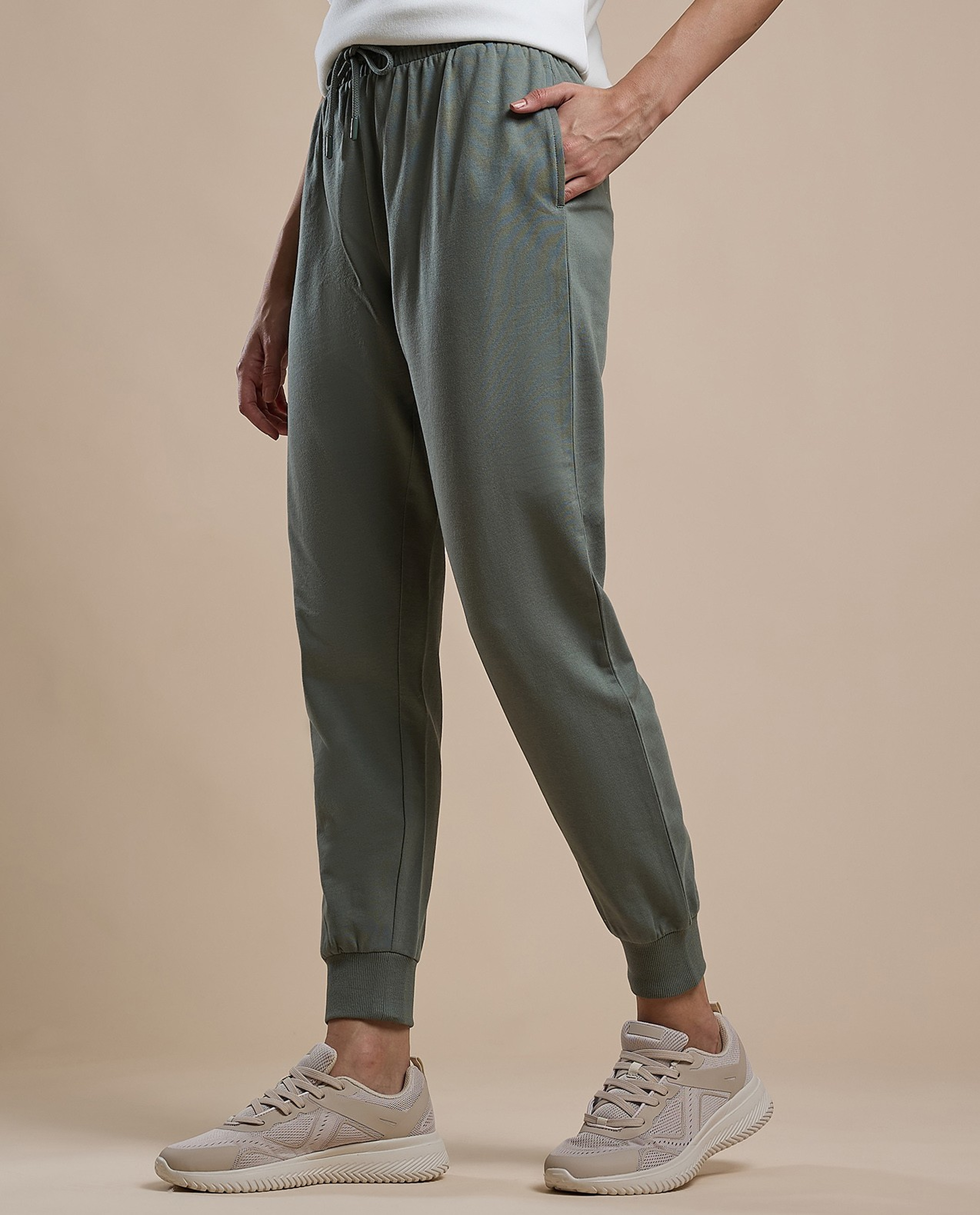 Solid Joggers with Drawstring Waist
