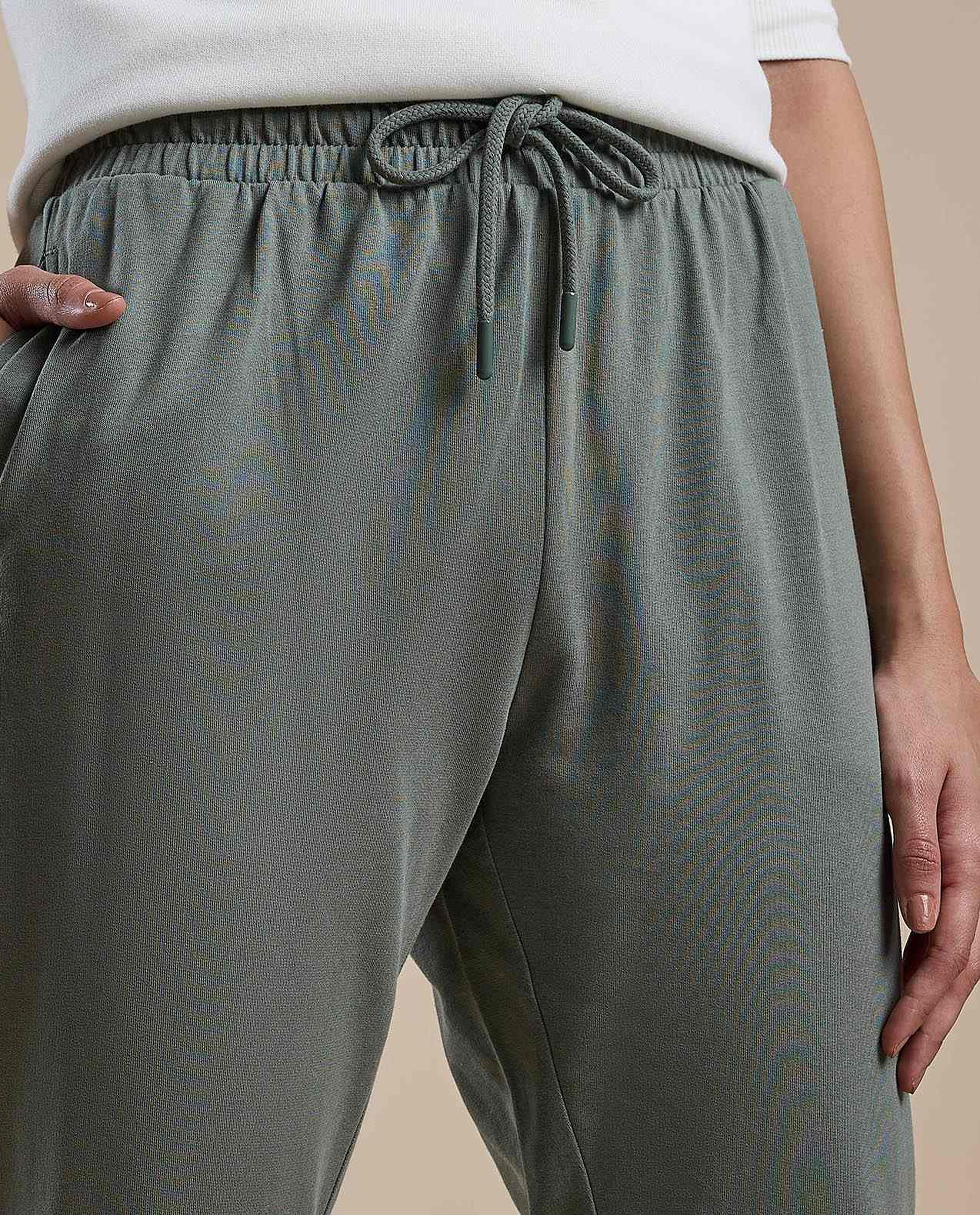 Solid Joggers with Drawstring Waist