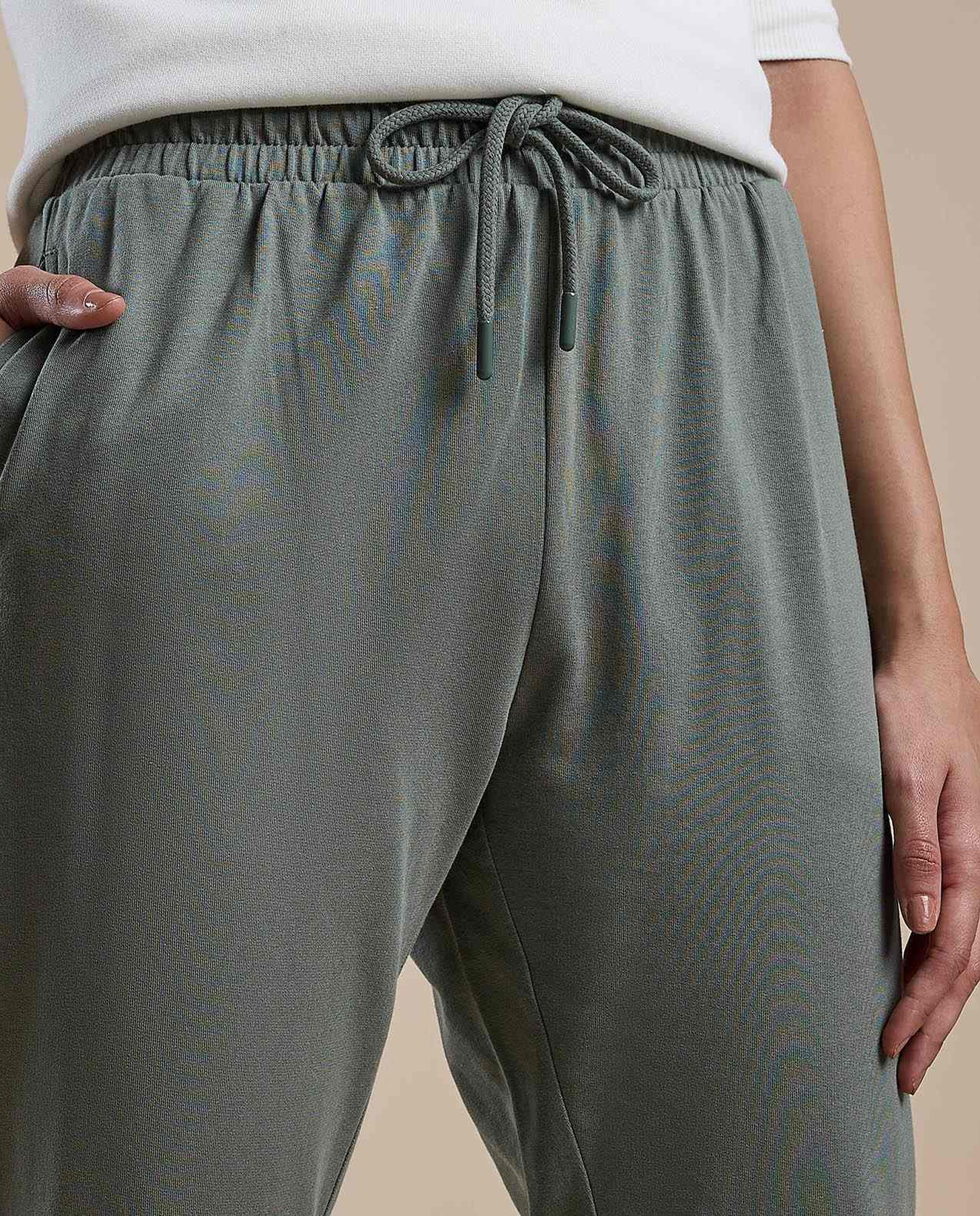 Solid Joggers with Drawstring Waist