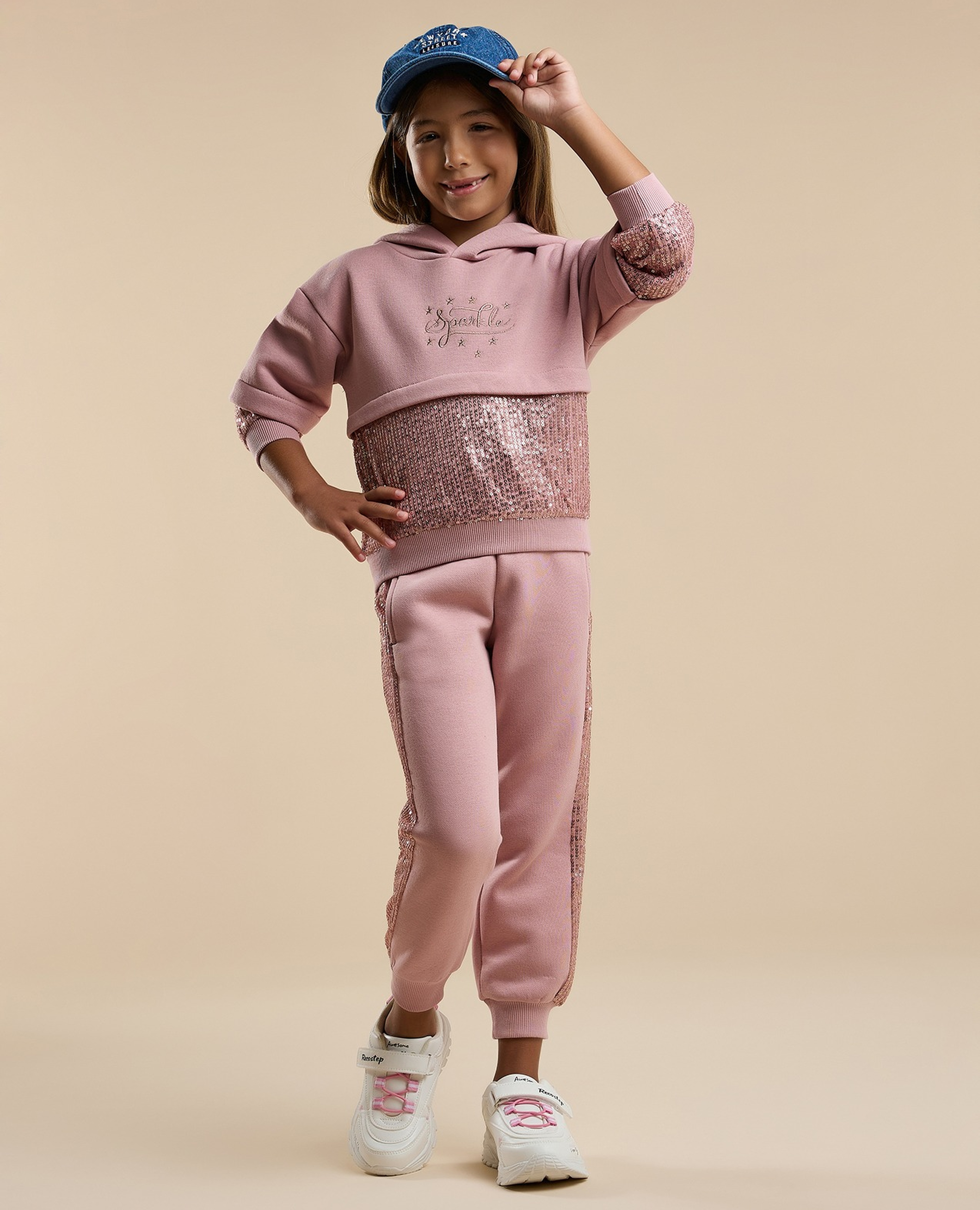 Sequined Hooded Clothing Set