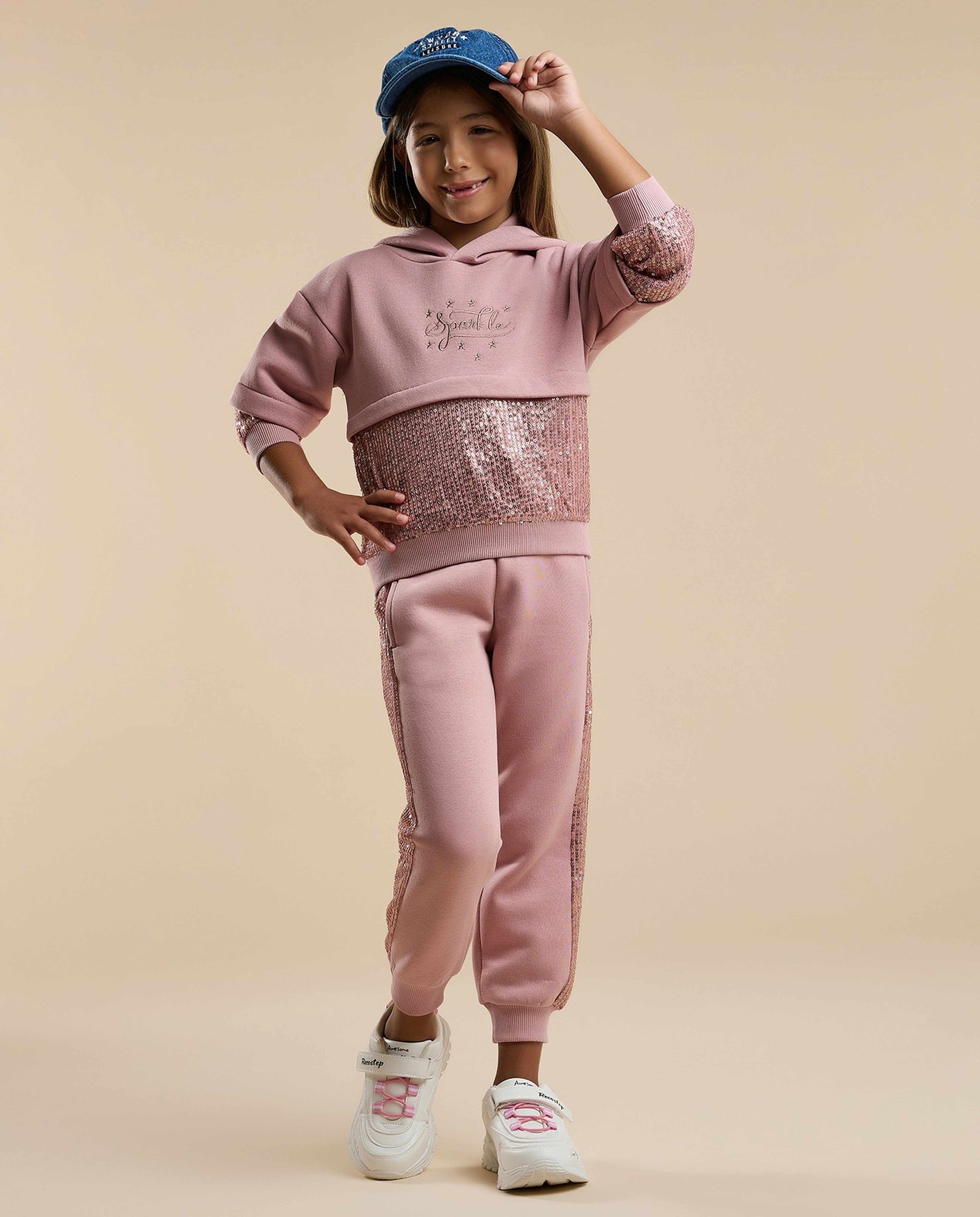 Sequined Hooded Clothing Set