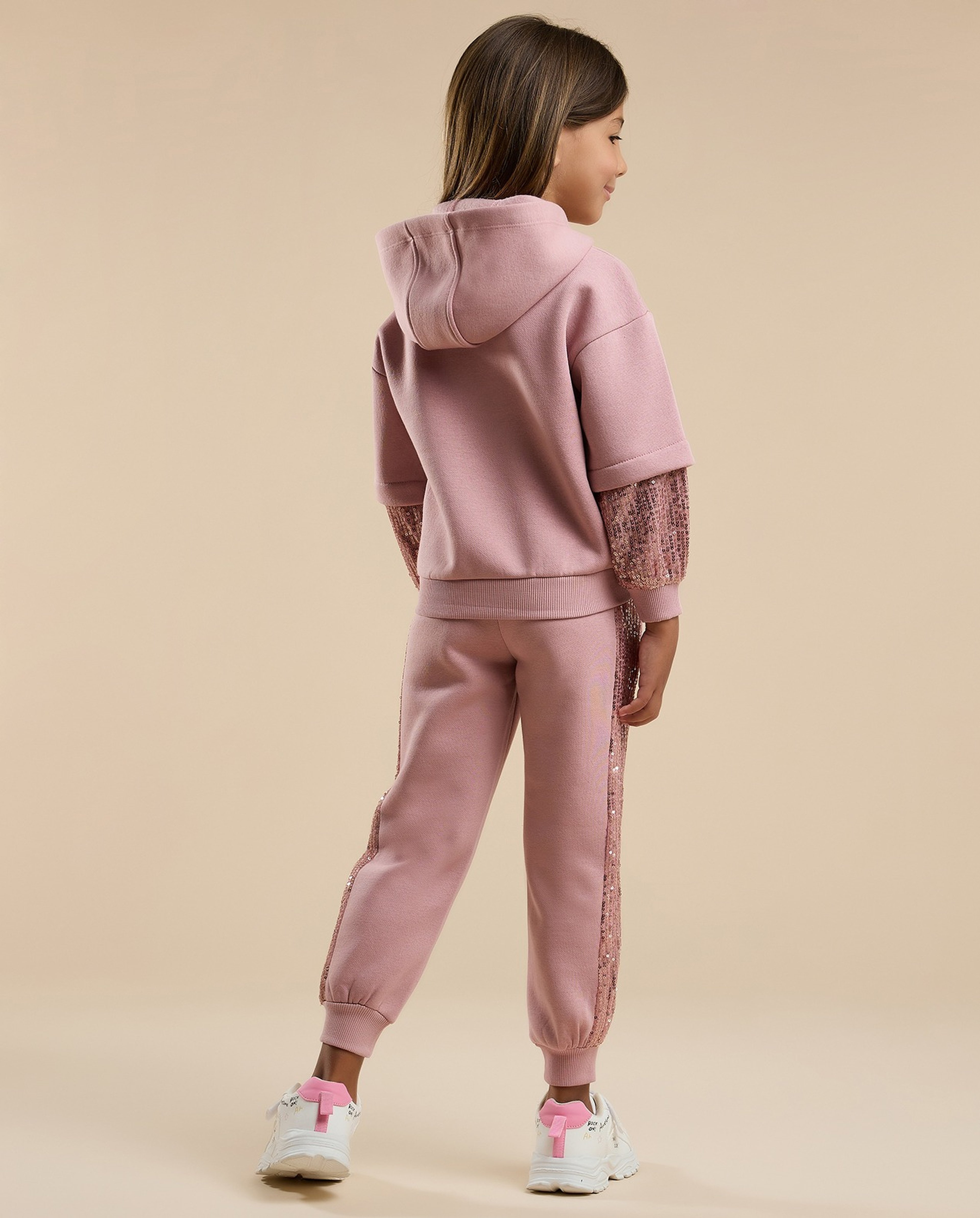 Sequined Hooded Clothing Set