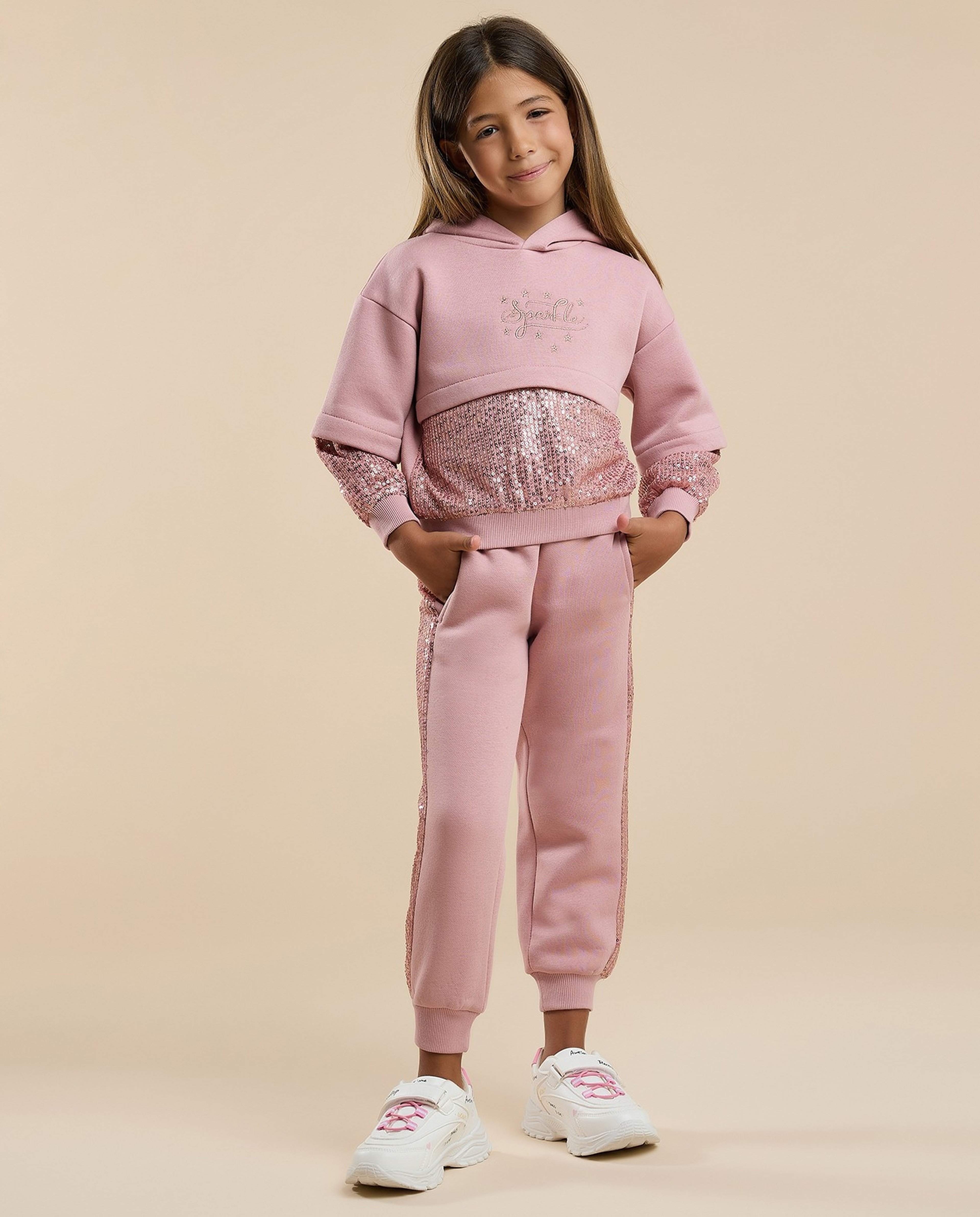 Sequined Hooded Clothing Set