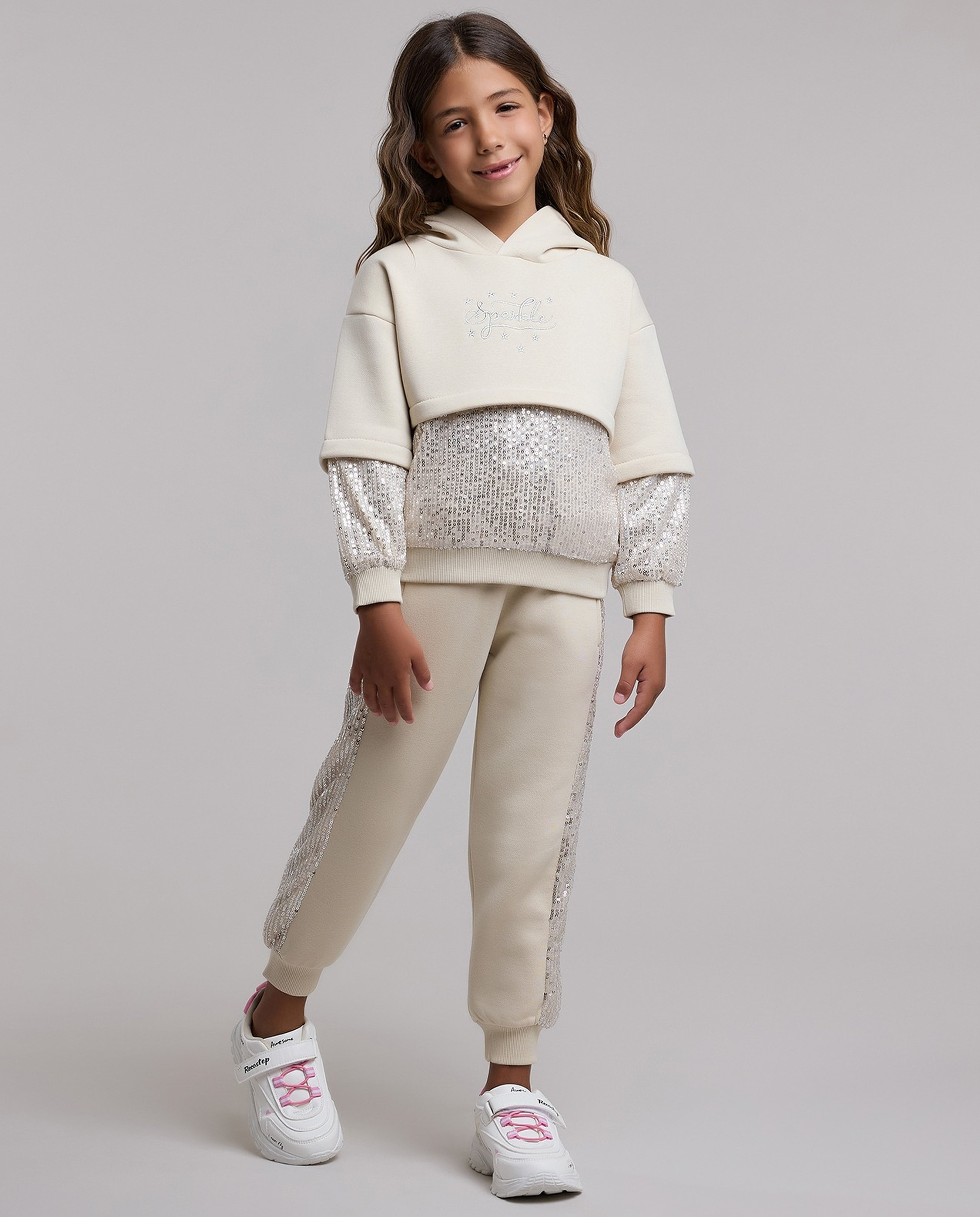 Sequined Hooded Clothing Set