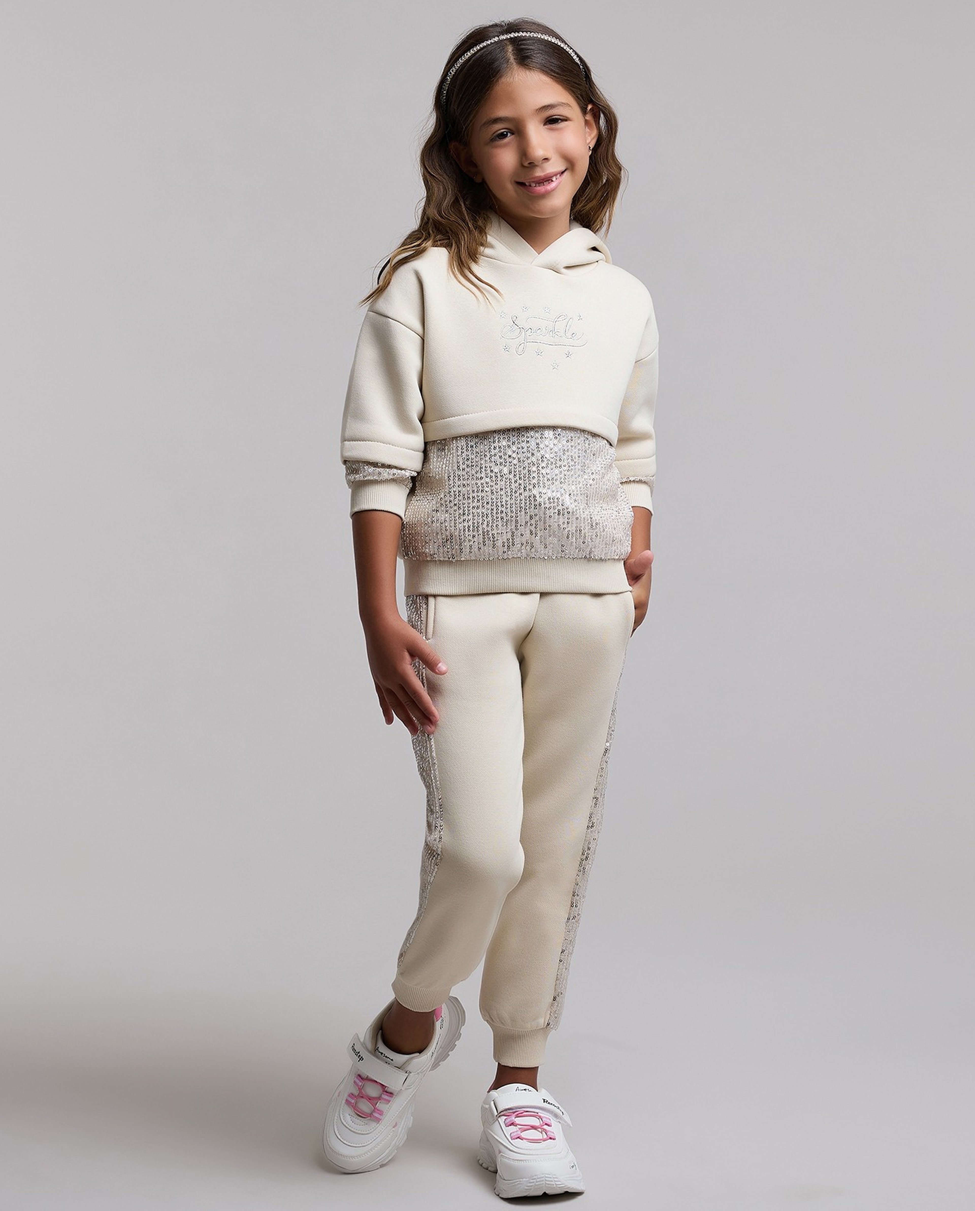 Sequined Hooded Clothing Set