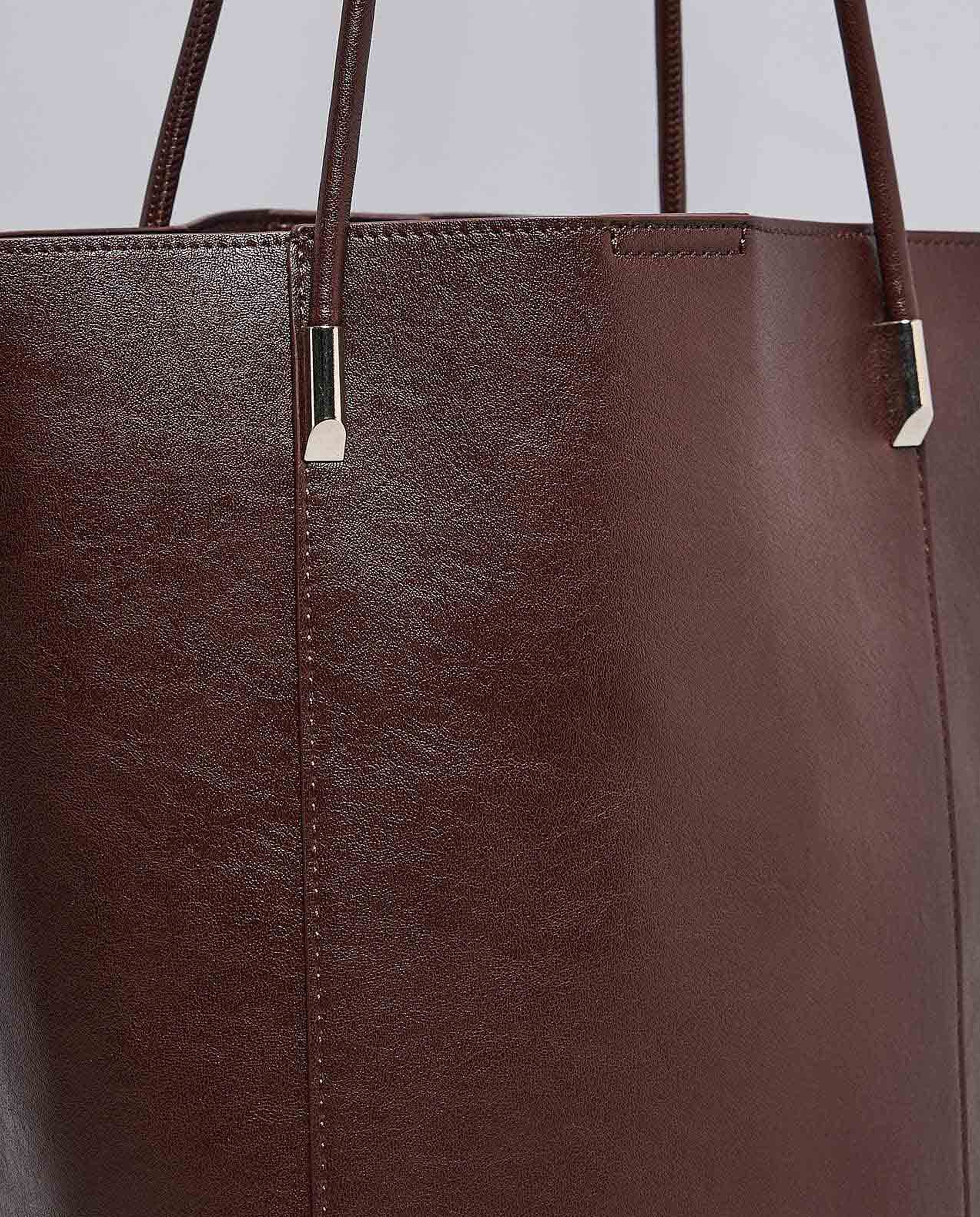 Textured Shoulder Bag with Drawstring Pouch