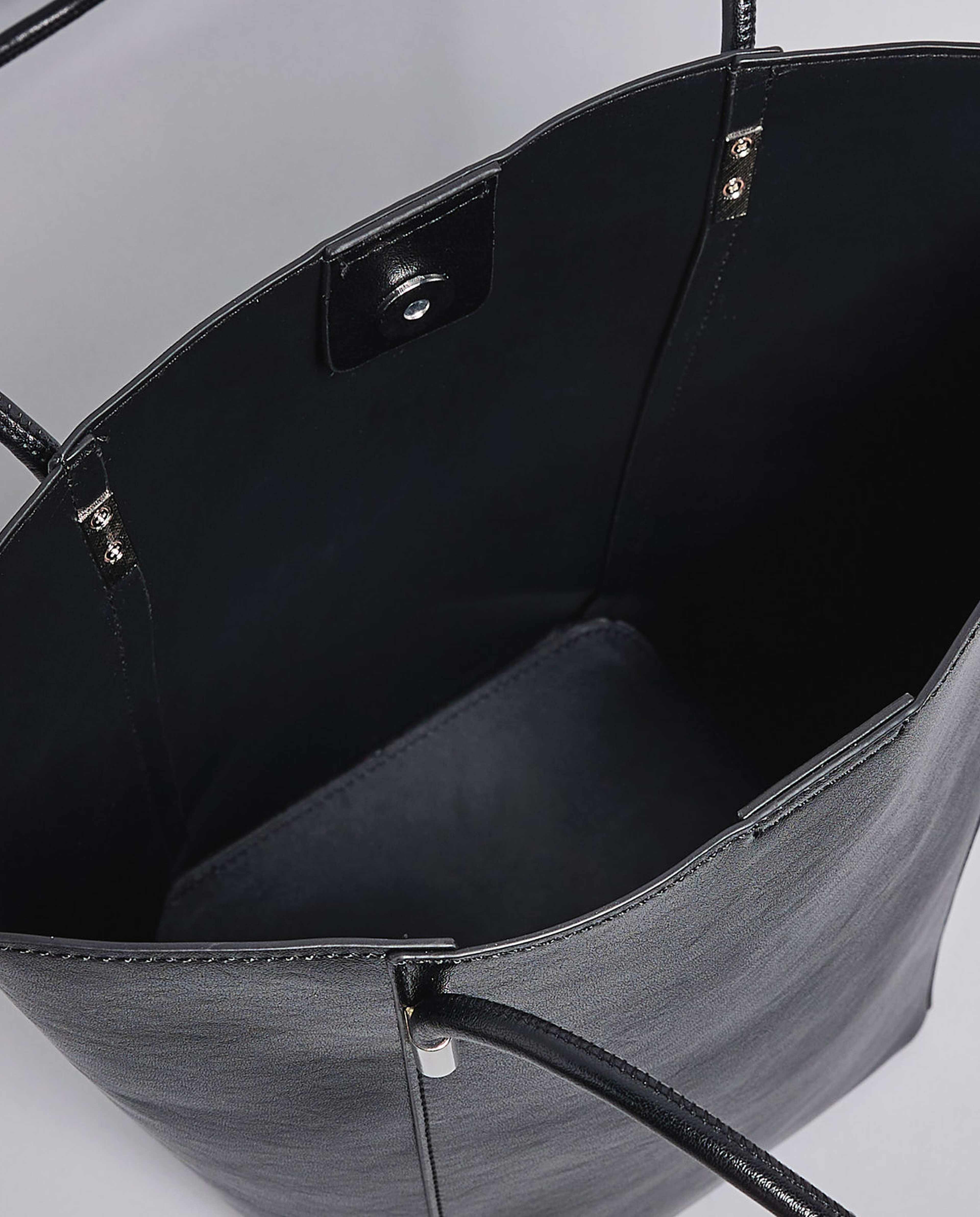 Textured Shoulder Bag with Drawstring Pouch