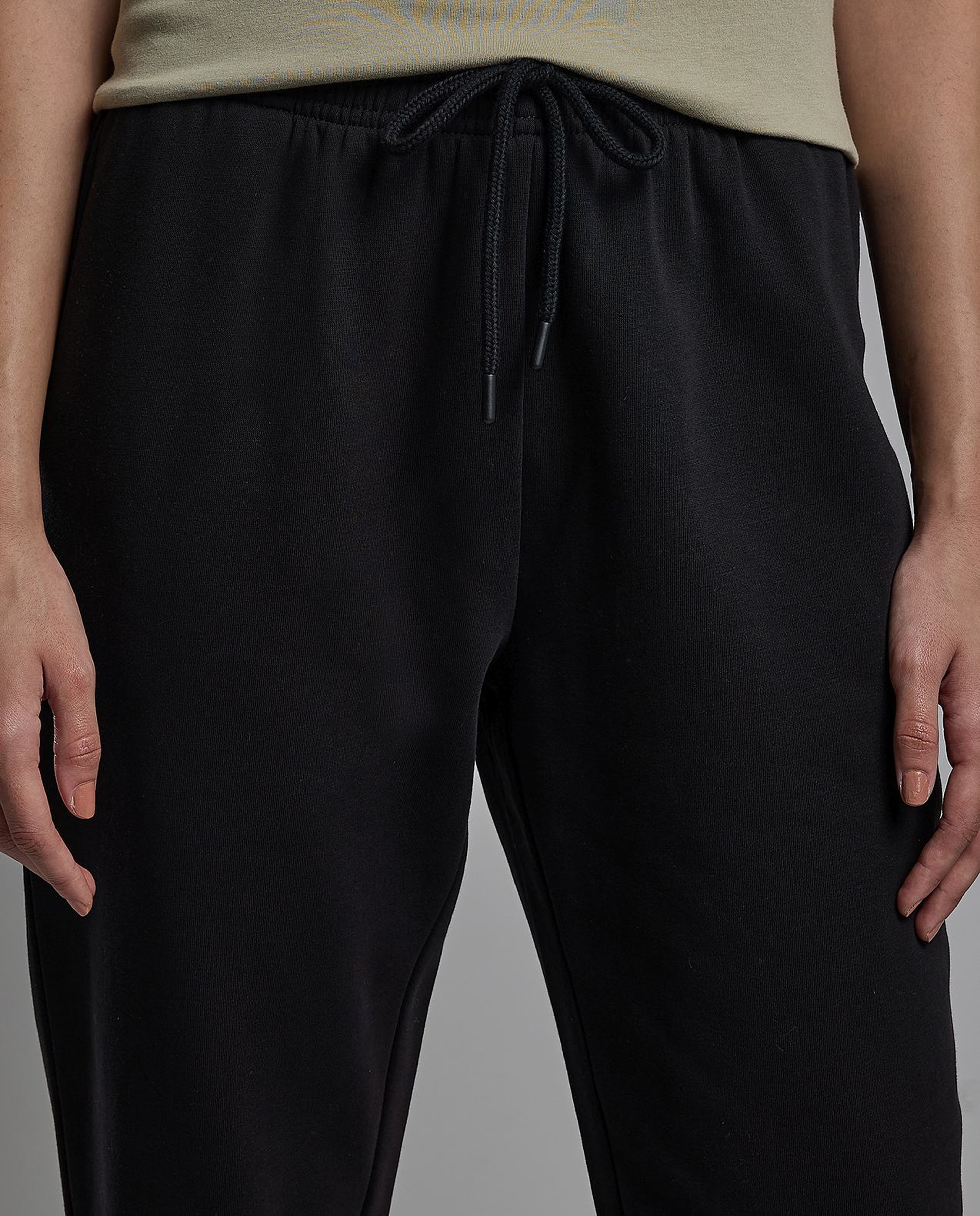 Solid Joggers with Drawstring Waist