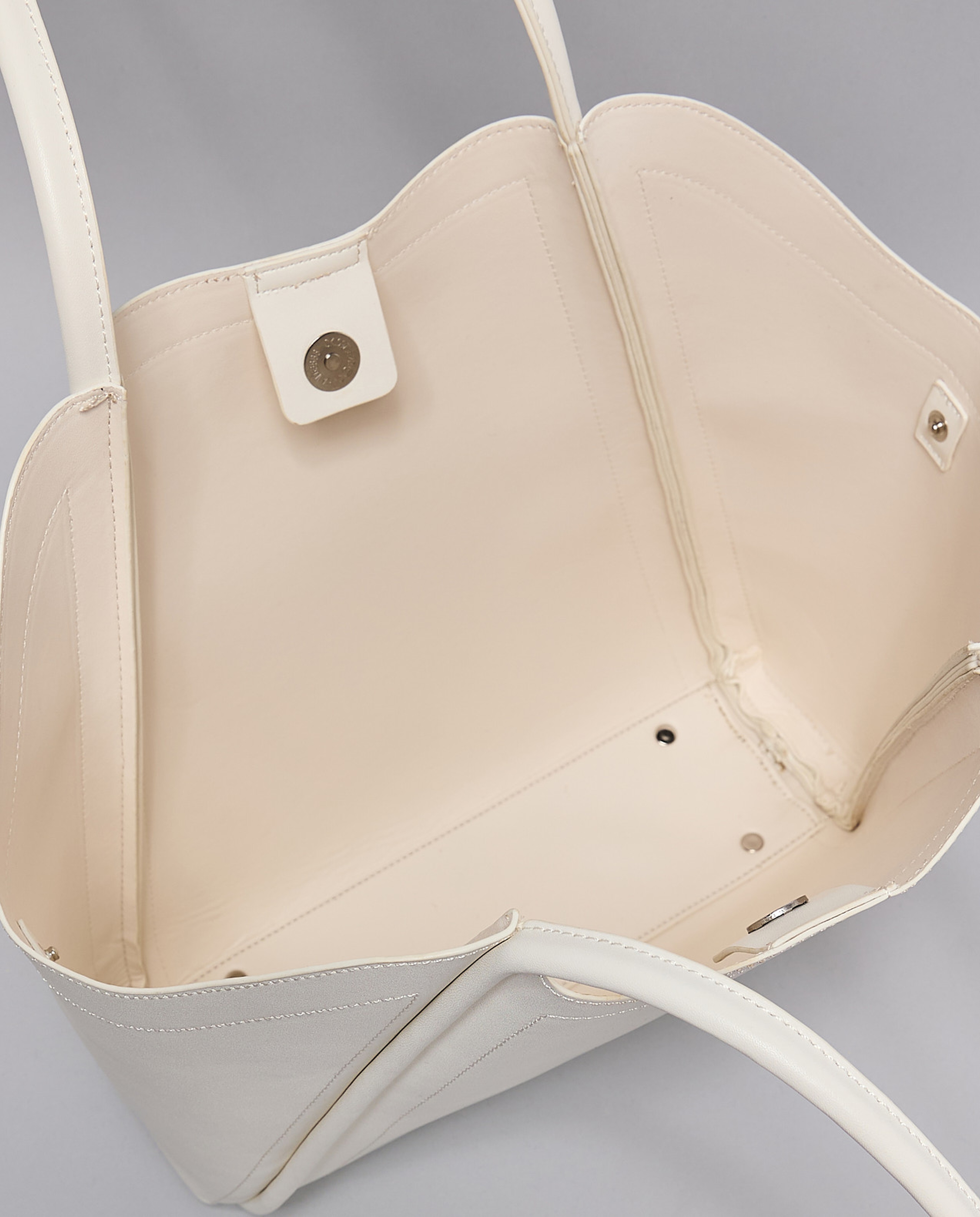 Textured Shoulder Bag with Pouch